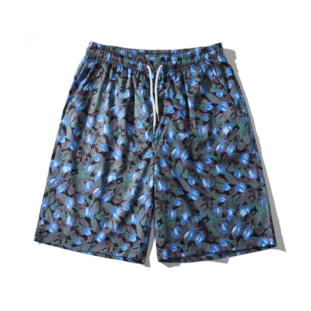 Men's Floral Print Hip Hop Jogger Shorts - Casual Gym Active Track Tie Dye Beach Shorts with Pockets (XXL, Unisex) - Perfect for Workout, Running, Streetwear Fashion & Summer Vacation