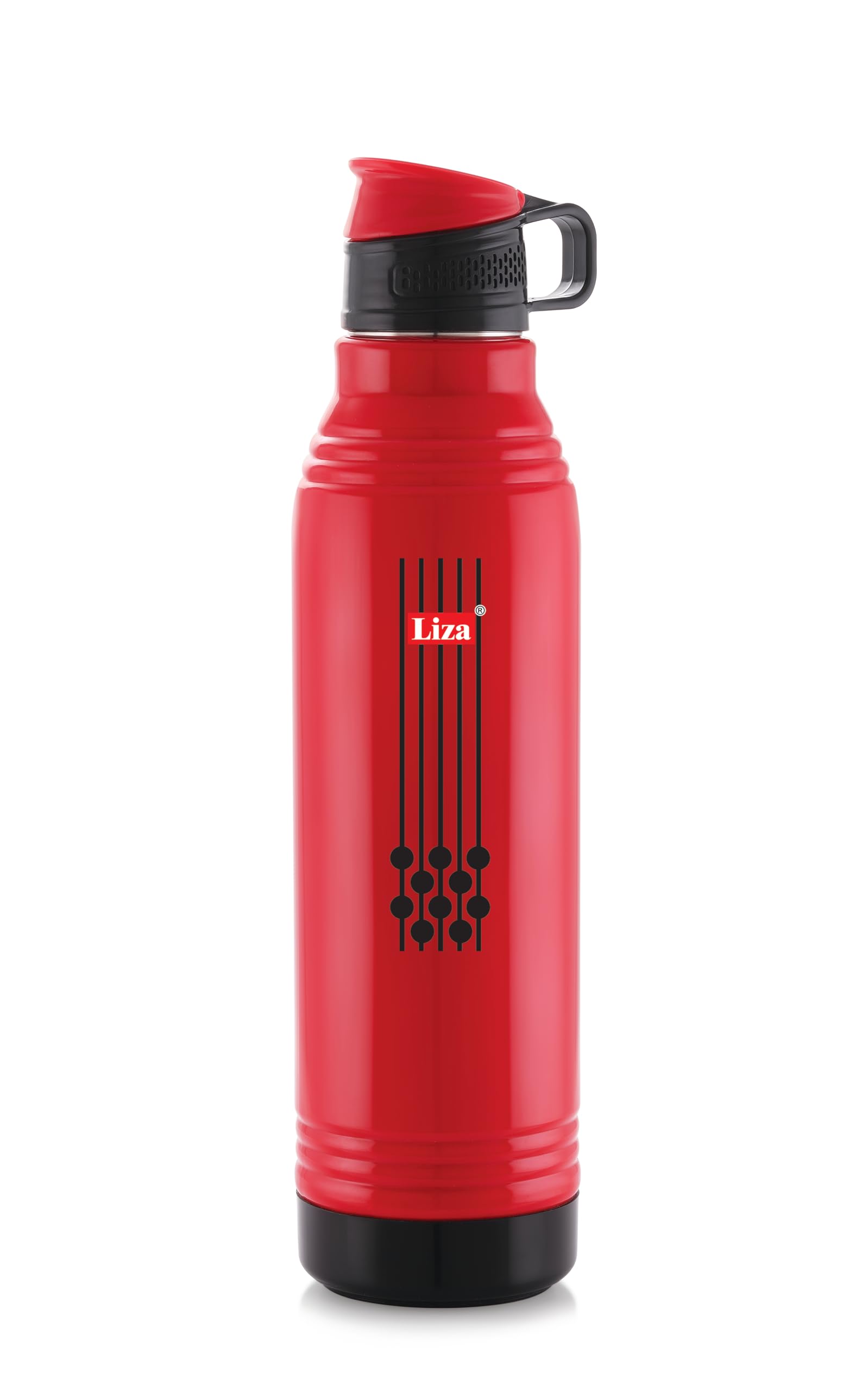 Liza Steel Smart Vacuum Insulated Stainless Steel Water Bottle 660ml - Leak Proof, Keeps Hot & Cold for 24 Hours - Perfect for Gym, Hiking, Office & Travel (Red)