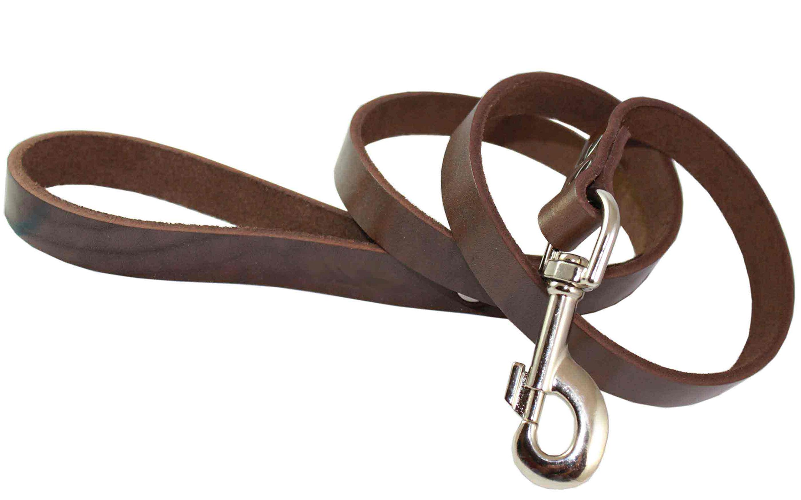 4' Genuine Leather Dog Leash - 3/4