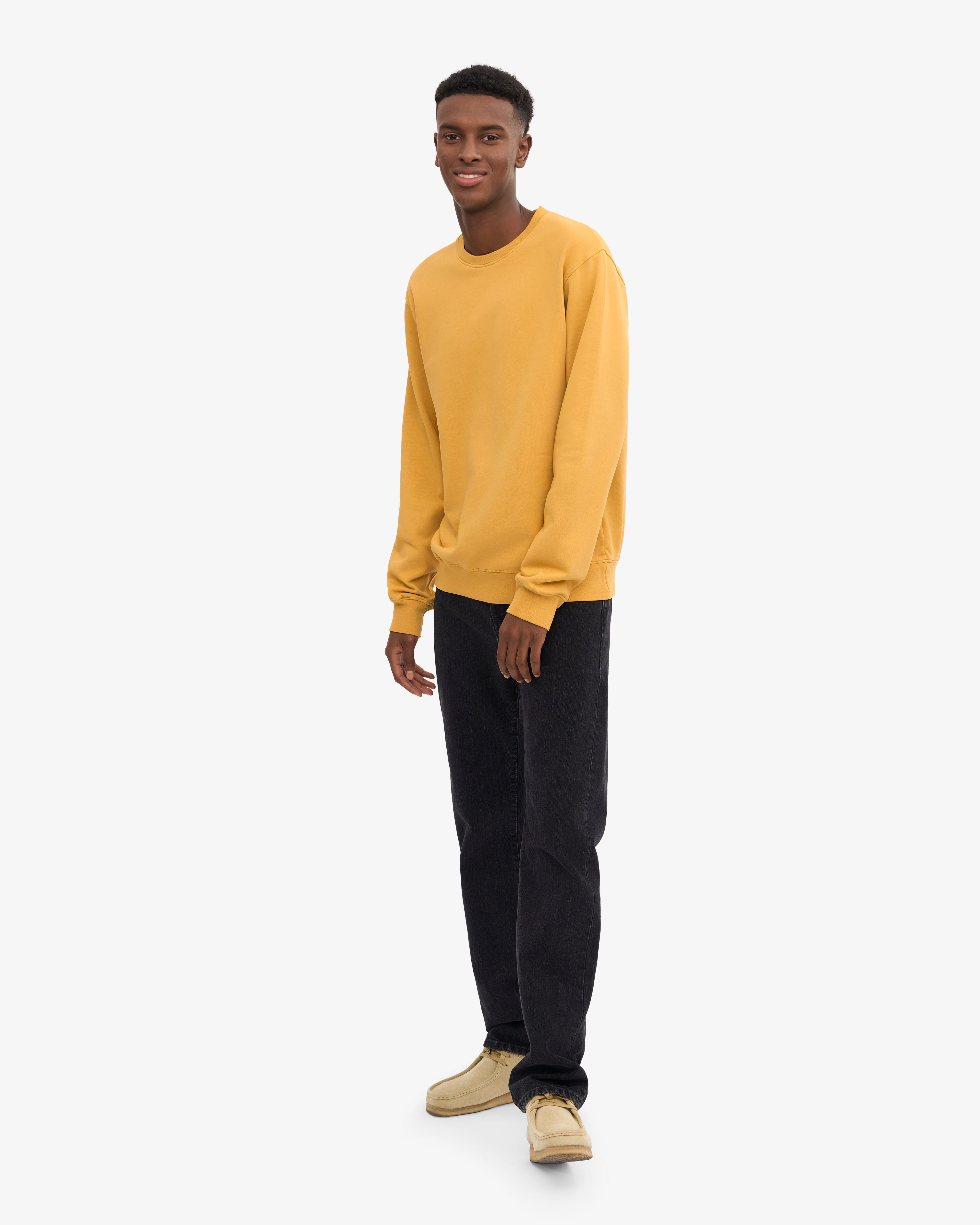 Classic Organic Cotton Crew Neck T-Shirt for Men - Soft & Comfortable Burned Yellow Tee - Perfect for Casual Wear, Outings & Everyday Comfort