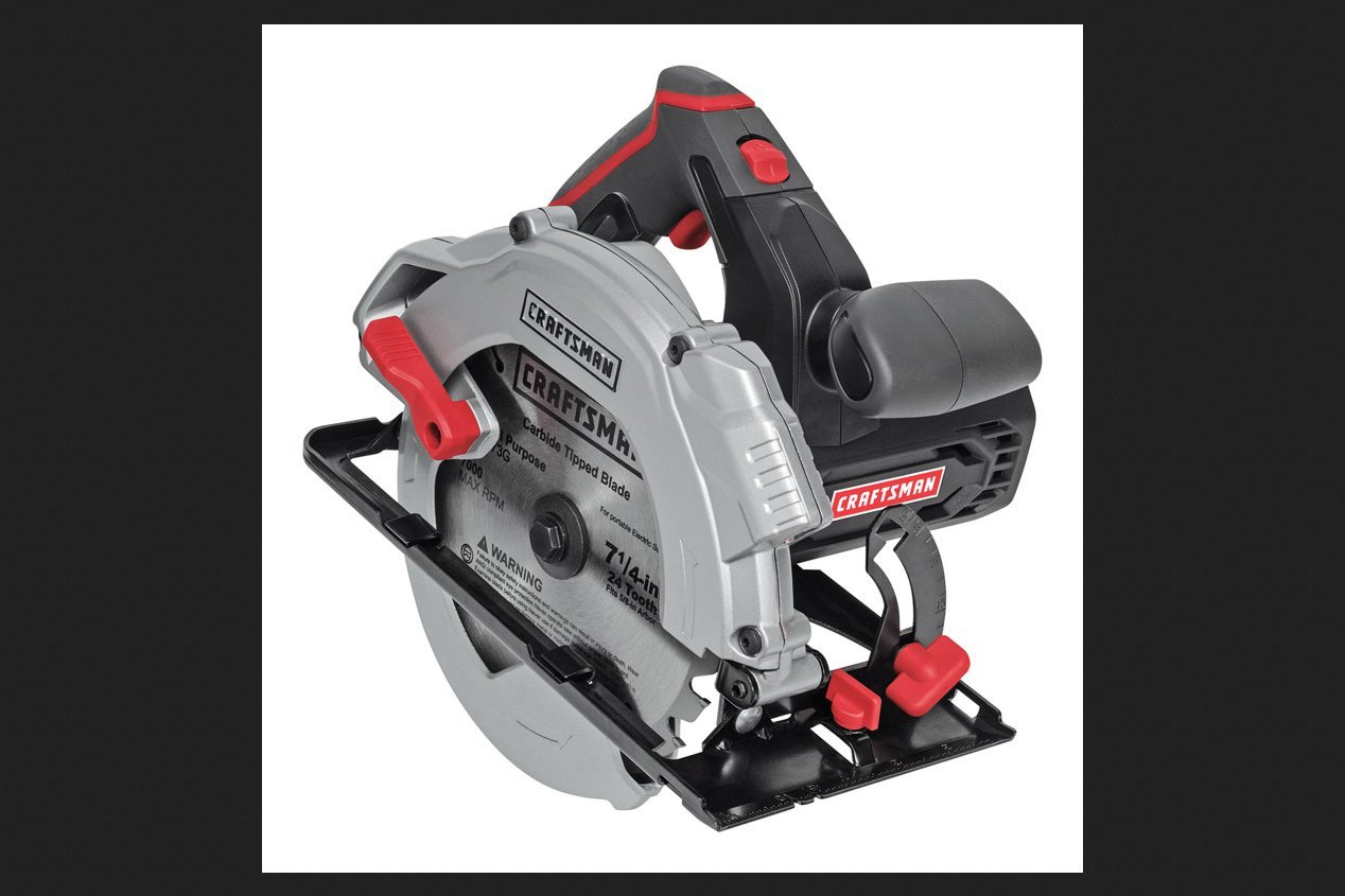 120V 13Amp Circular Saw - Powerful Electric Hand Saw for Woodworking, DIY Projects & Construction - Perfect for Cutting Wood, Plywood & Lumber - Sears Brand Management Corp