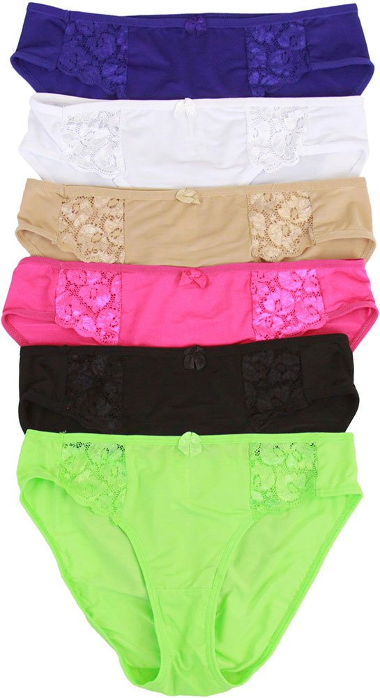 ToBeInStyle Women's 6-Pack Assorted Bikini Panties - Soft Comfort Underwear for Everyday Wear, Travel & Gym