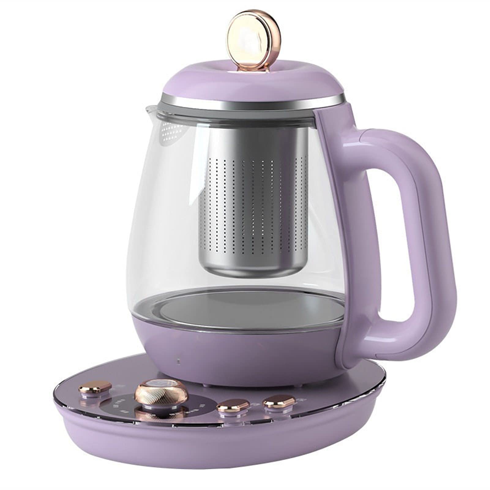 ZYBW Electric Kettle with 6 Temperature Settings - Borosilicate Glass Tea Maker & Hot Water Boiler - Fast Heating, Keep Warm Function - Perfect for Home, Office, Tea Ceremony (Purple, One Size)