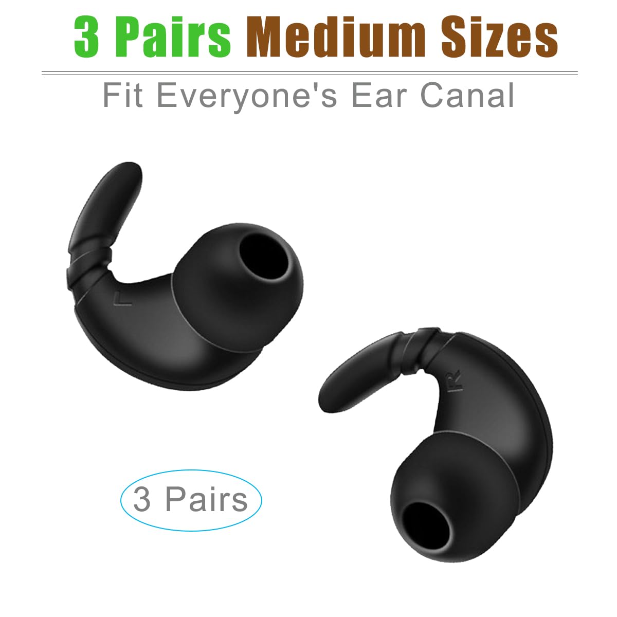 Premium Silicone Ear Hooks for Beats Studio Buds - Secure Fit Replacement Earbud Tips (3 Pairs) - Perfect for Workouts, Running & Active Lifestyles