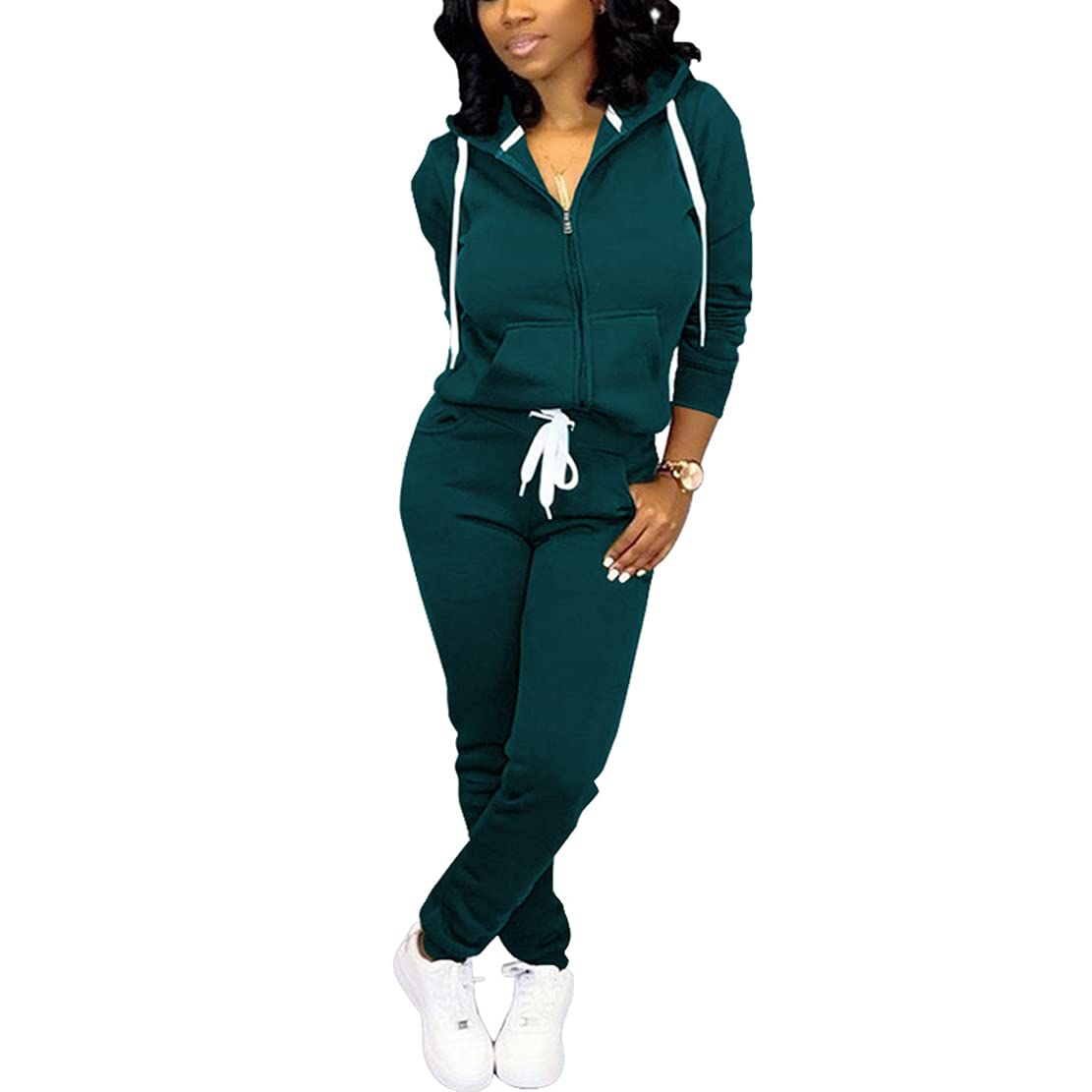MrKoala Women's 2-Piece Lounge Jogging Suit Set - Soft Sweatpants & Hoodie Tracksuit for Casual Wear, Yoga, Running & Home Relaxation