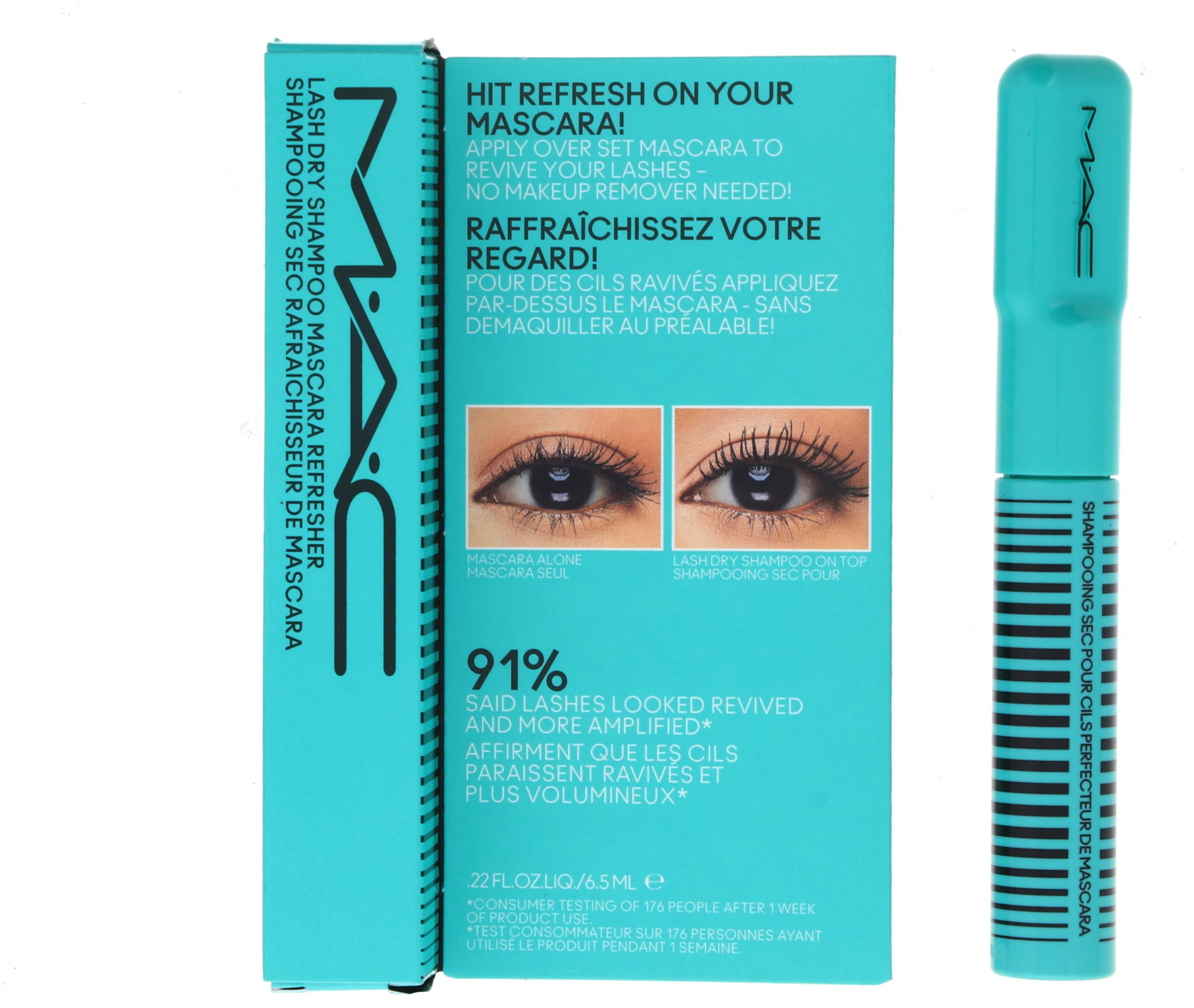 MAC Lash Dry Shampoo Mascara Refresher - 0.22 fl oz / 6.5 mL - Volumizing & Lengthening Mascara for Clump-Free Lashes | Perfect for Travel, Touch-Ups & On-The-Go Makeup