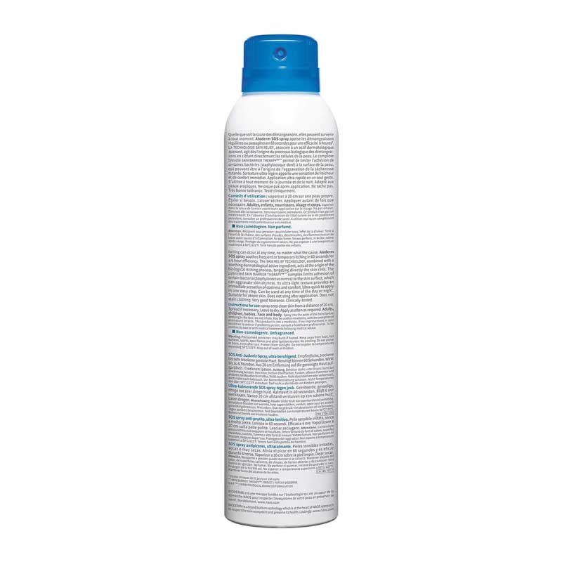 Bioderma Atoderm SOS Spray for Itchy Skin - Ultra Soothing Anti-Itch Relief for Dry, Sensitive Skin | Perfect for Eczema, Dermatitis & Post-Shaving Irritation