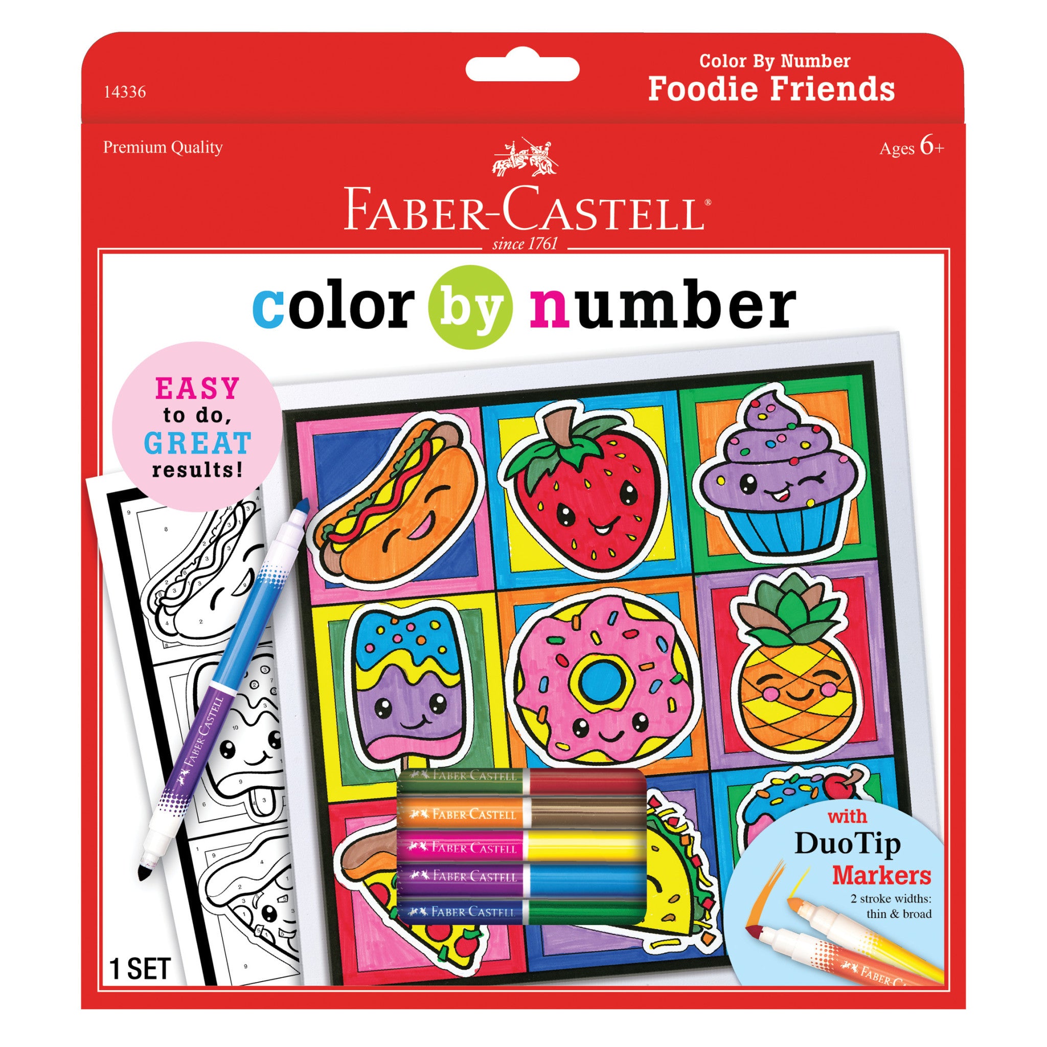 Color by Number Foodie Friends Coloring Book #14336 - Fun & Relaxing Activity for Kids & Adults, Perfect for Stress Relief & Creativity