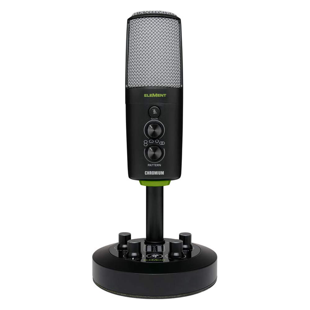 Mackie EleMent Series Chromium USB Condenser Microphone with Built-in Mixer, Mic Boom Arm Stand & Studio Headphones - Perfect for Podcasting, Streaming, Home Recording & Voice Overs