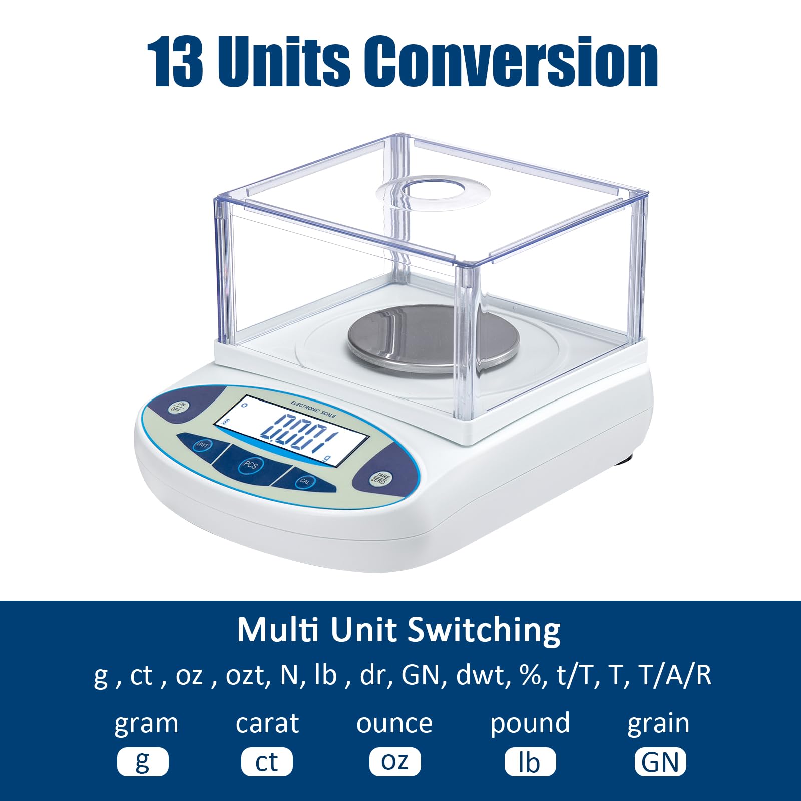 500g x 0.001g Precision Digital Analytical Balance - High Accuracy 0.001 Gram Laboratory Scale with Windshield - Perfect for Jewelry Weighing, Scientific Research & Pharmaceutical Measurements