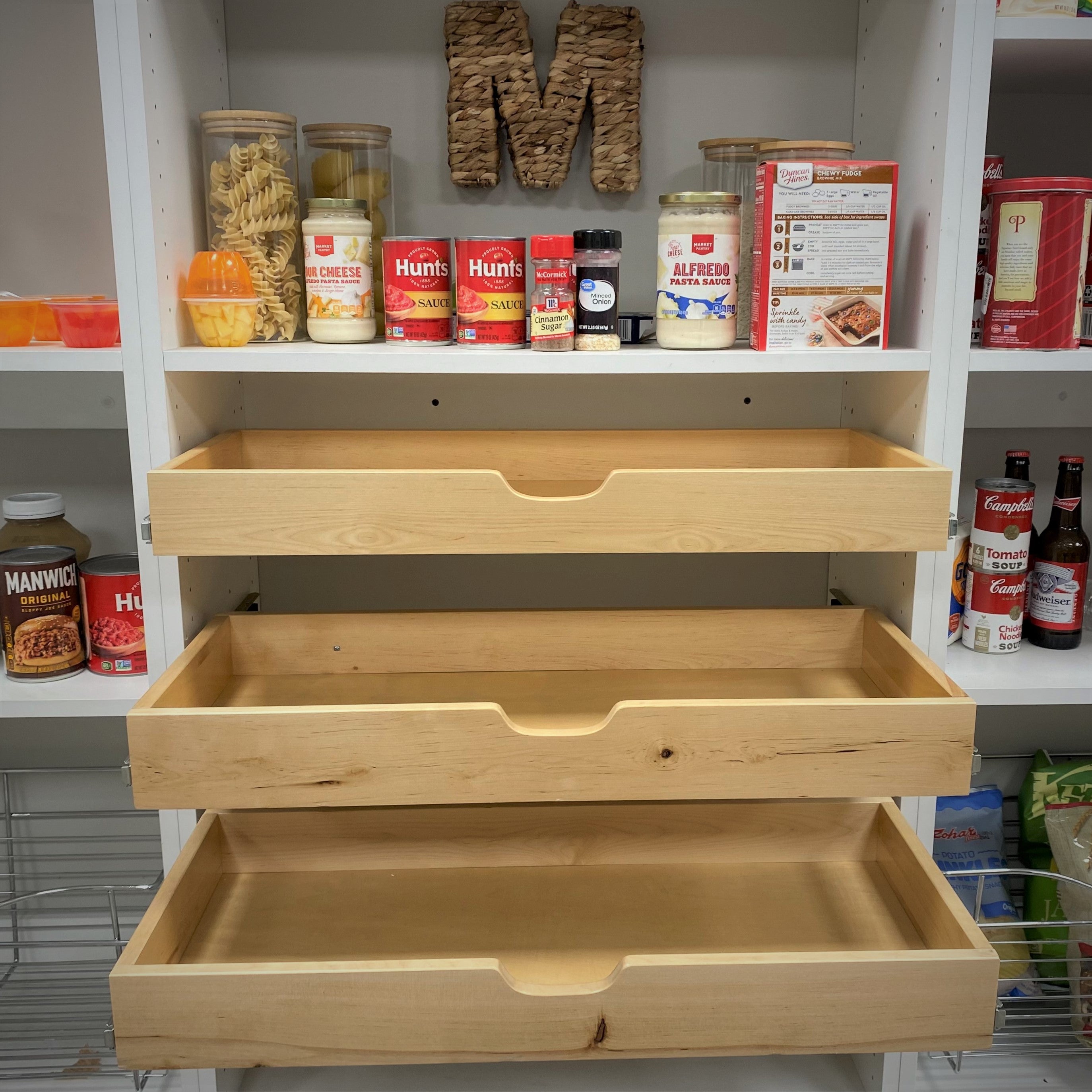 2 Pack Heavy Duty Shelf Pull Out Organizers - Expandable Drawer Slides for Kitchen Cabinets, Pantry & Closet Storage Solutions