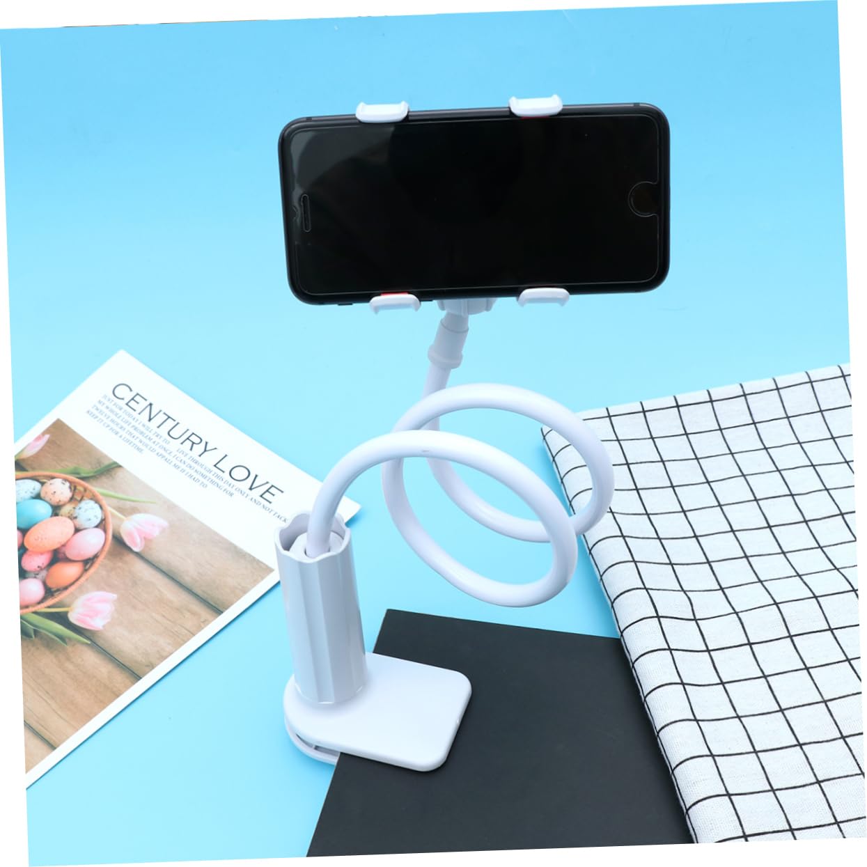 Ciieeo 3pcs Universal Car Phone Holder Clip - Durable Phone Stand & Shelf with White Clip-on Base for Home, Office, and Travel Use