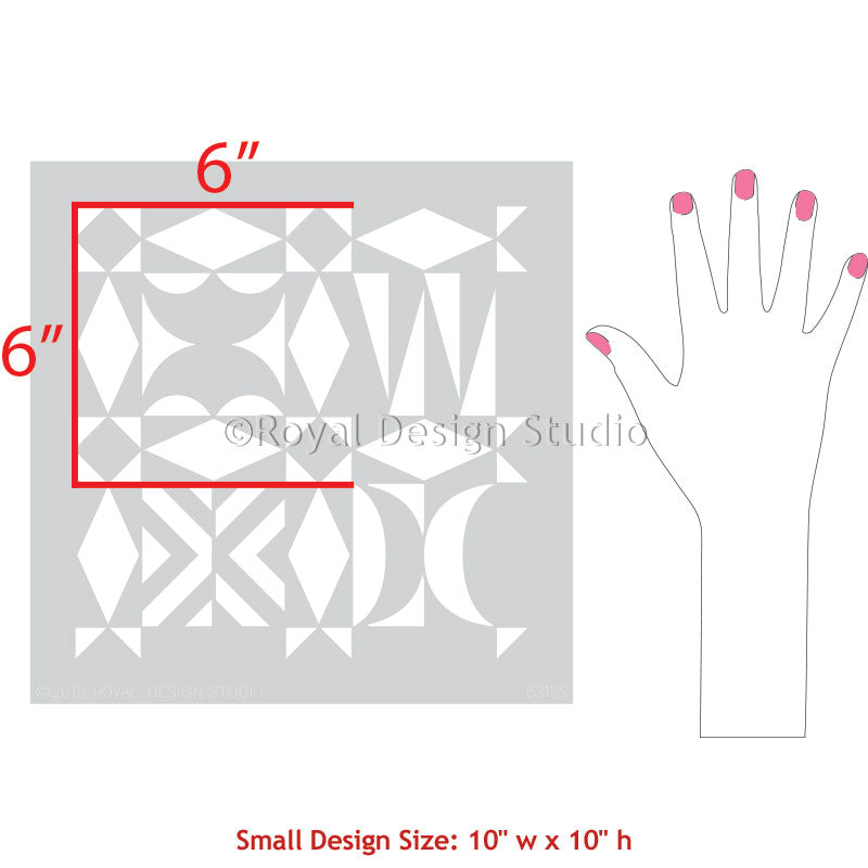 Opposites Attract Modern Tribal Tile Stencil - DIY Home Decor, Wall & Floor Patterns - Perfect for Kitchen Backsplash, Bathroom Renovation & Craft Projects