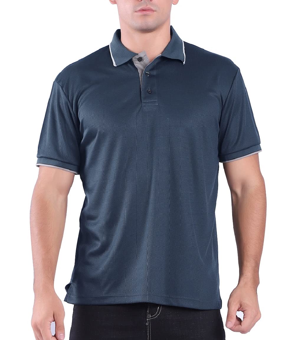 Facitisu Men's Performance Polo Shirts - Moisture-Wicking Active Short Sleeve Golf & Workout Shirts for Sports & Casual Wear