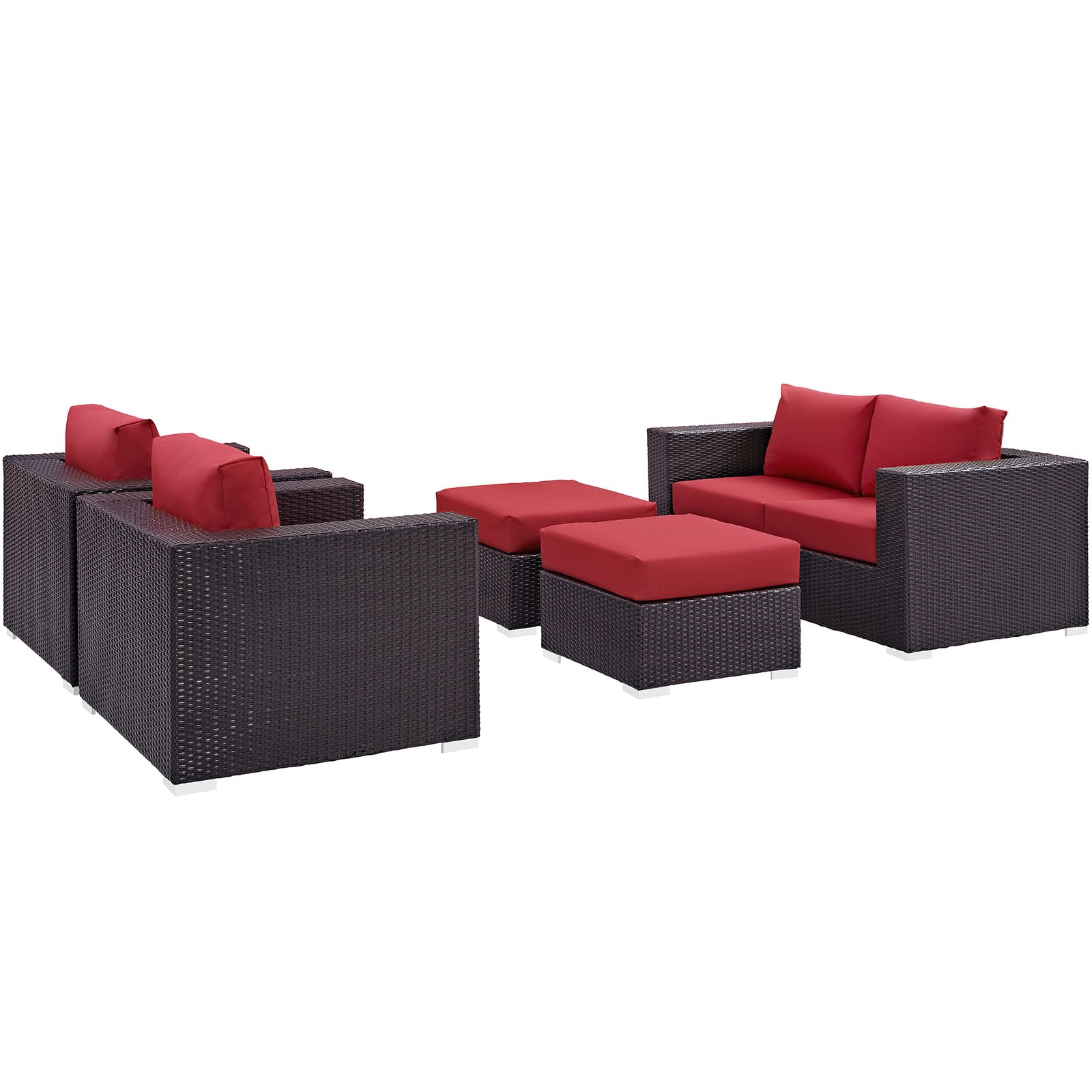 5-Piece Outdoor Patio Sofa Set - Waterproof Wicker Furniture for Garden, Backyard, Poolside & Deck - Comfortable All-Weather Conversation Set with Coffee Table