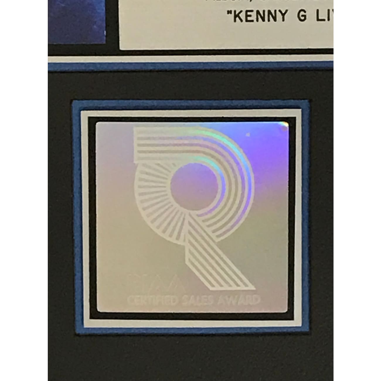 Kenny G Live RIAA Platinum Album Award - Official Certified Music Collectible for Fans & Display - Perfect for Home Decor, Music Rooms & Gift Giving