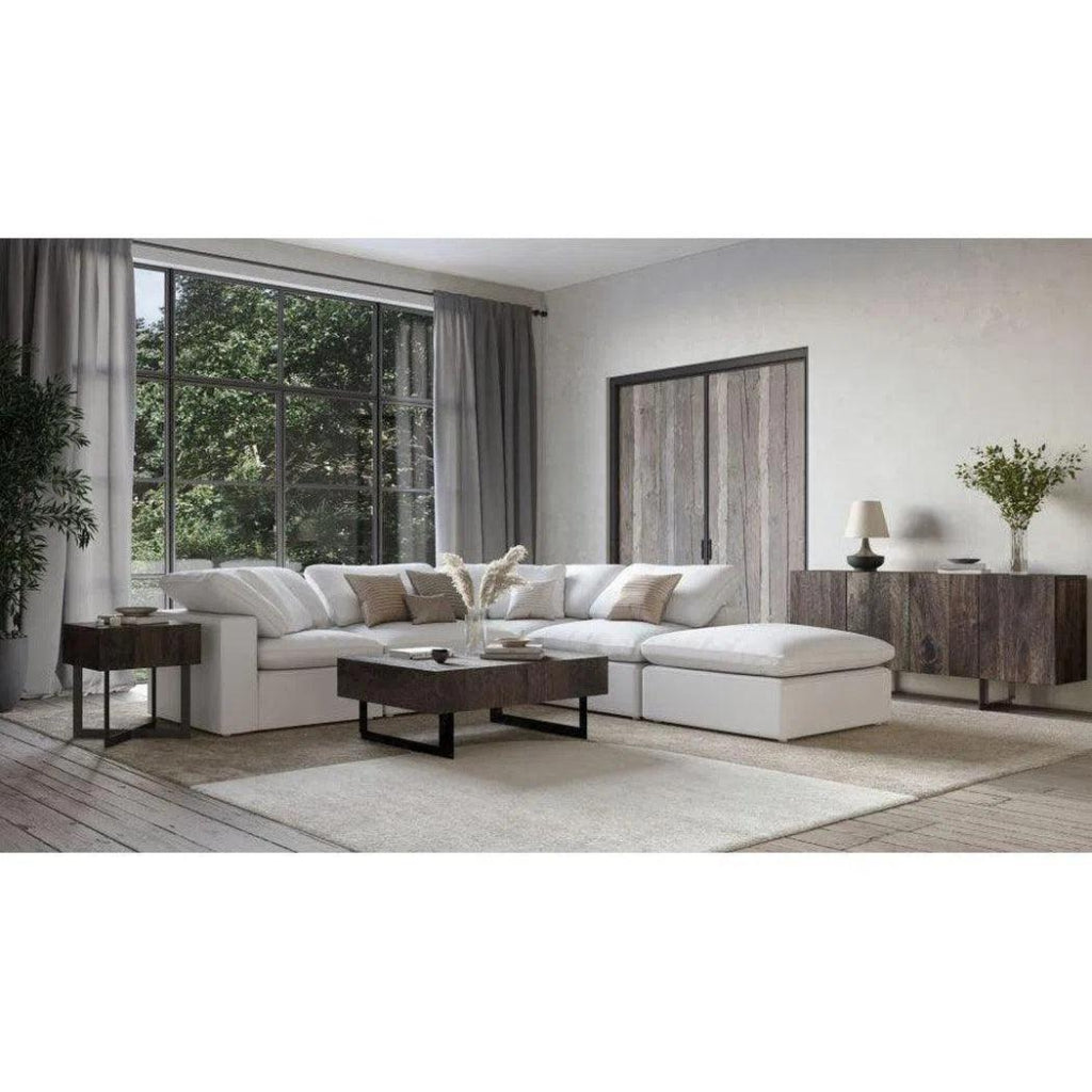 5-Piece Performance Terra White Modular Sectional Sofa Set - Modern Living Room Furniture for Home & Office Comfort