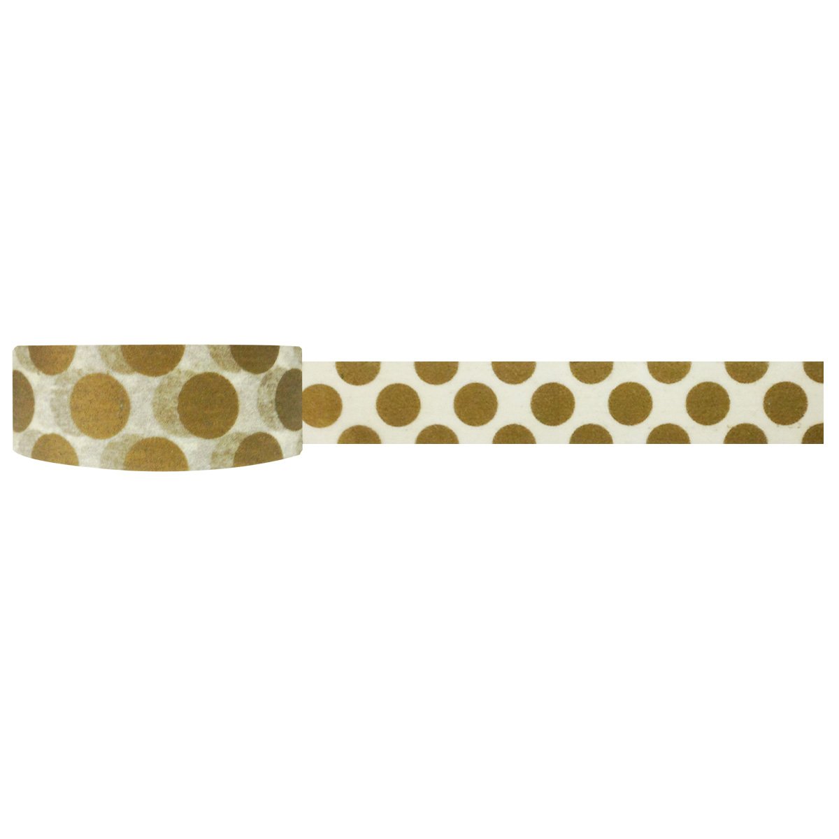 Wrapables Japanese Washi Masking Tape with Gold Dots - Decorative Craft Tape for Scrapbooking, Journaling, Gift Wrapping & DIY Projects
