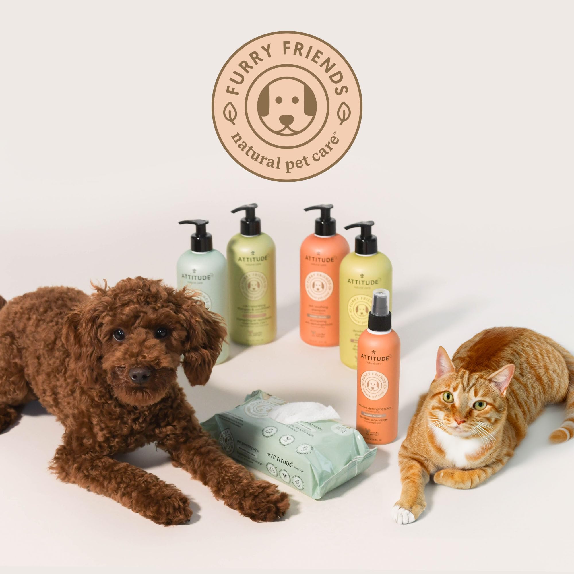 ATTITUDE 2-in-1 Nourishing Shampoo & Conditioner for Cats & Dogs – Vegan, Cruelty-Free, Lavender & Argan Oil Formula – 16 Fl Oz – Gentle Pet Grooming for Healthy Skin & Coat – Perfect for Bath Time & Regular Pet Care