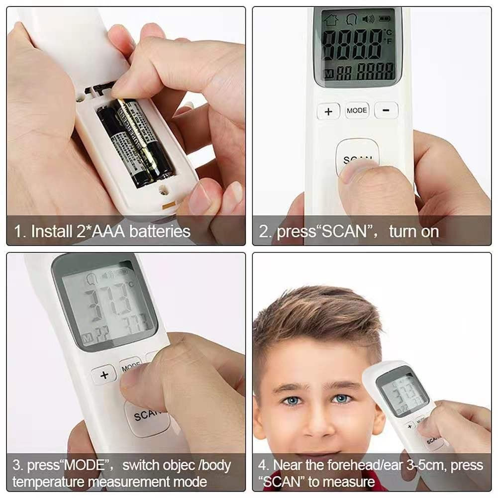Digital Infrared Forehead Thermometer for Babies - Non-Contact Fever Measurement Tool for Kids & Adults - Perfect for Home, Nursery, and Travel Use