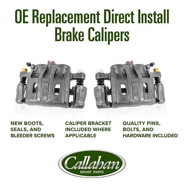 Callahan Rear Brake Kit for Dodge Challenger 300 Charger Magnum - Drilled & Slotted Brake Rotors, Ceramic Brake Pads with Calipers - High Performance Braking for Street & Track Racing