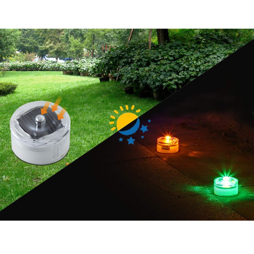Solar Deck Lights - Outdoor LED Step Lights for Garden Pathway & Stairs (Red Light) - Solar Landscape Lighting