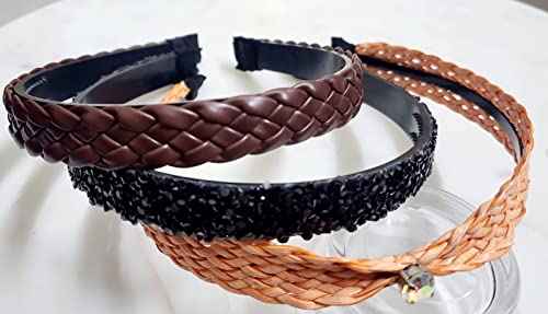 Dark Brown Braided,Maroon Jute & Silver Gunmetal