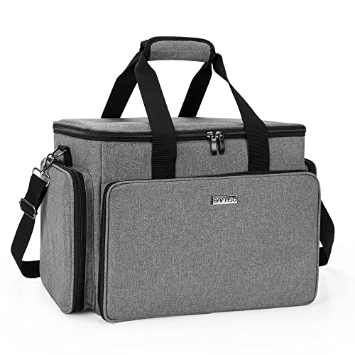 BAFASO Large Travel Makeup Bag with Adjustable Dividers - Waterproof Cosmetic Organizer for Women, Holds Brushes & Skincare - Perfect for Vacation, Gym & Daily Use (Gray)
