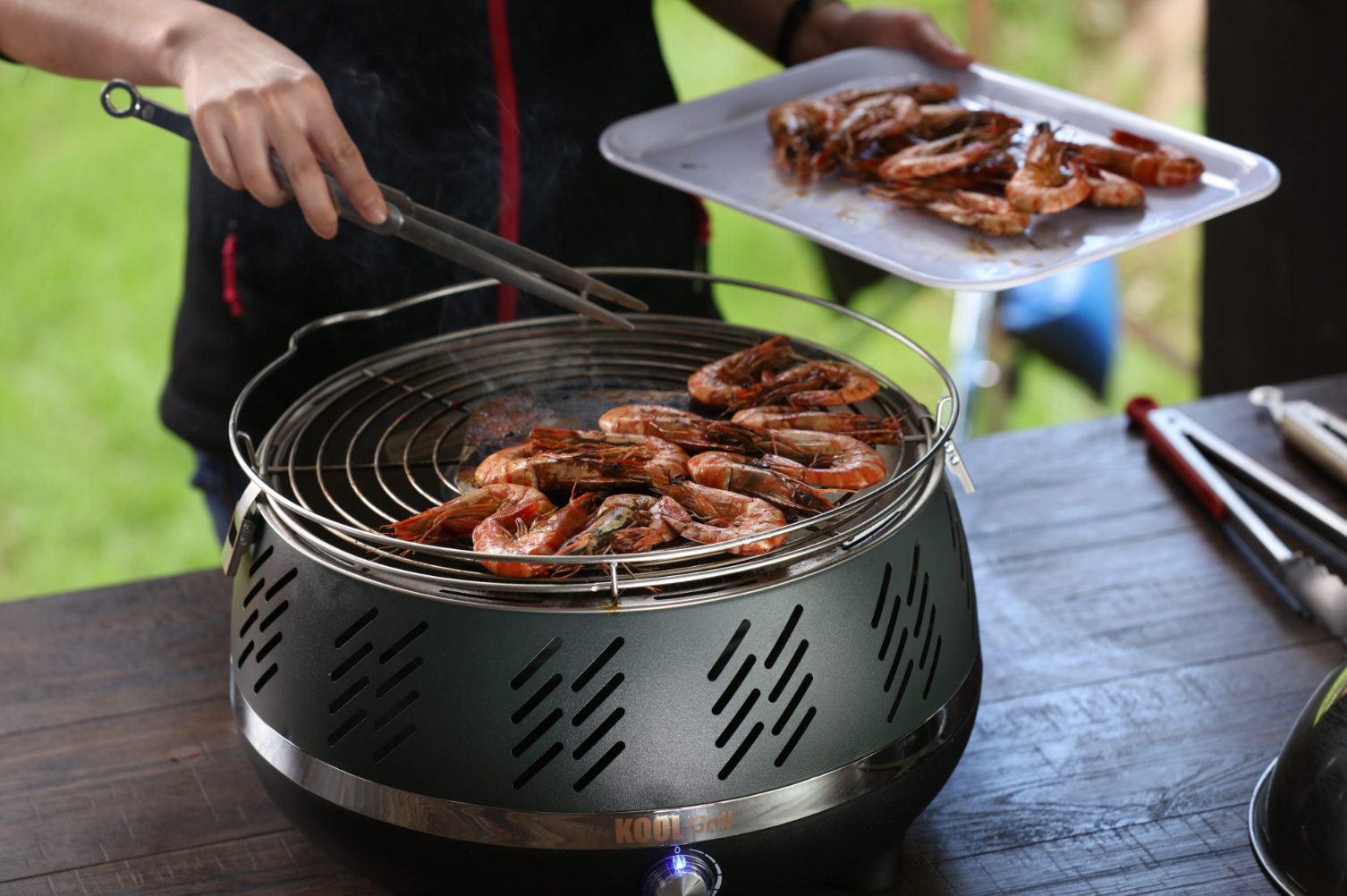 Charcoal Express Kool Grill - Portable Charcoal BBQ Grill for Outdoor Cooking, Camping, Picnics & Backyard Parties | Fast Heating, Even Heat Distribution, Durable Steel Construction