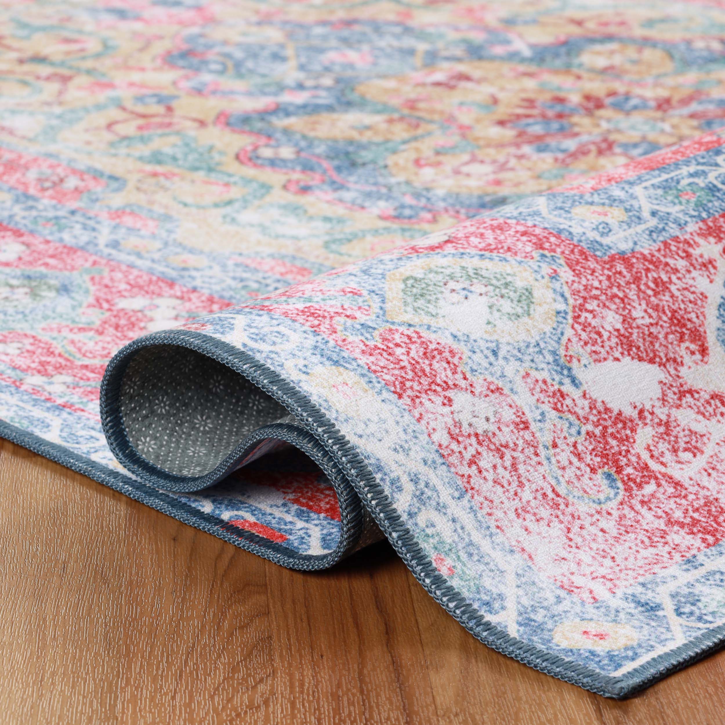 Tanager Rustic Non-Slip Machine Washable Indoor Area Rug & Runner Rug - Perfect for Living Room, Bedroom, or Hallway Decor