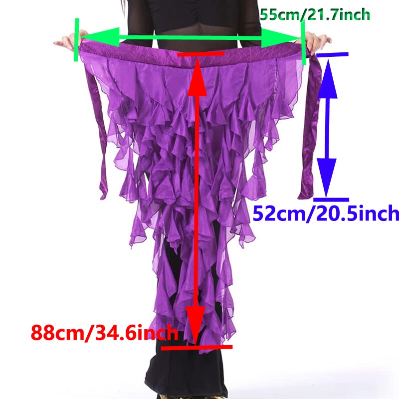 Women's Belly Dance Fox Triangle Hip Scarf with Tassels - Sexy Waving Cut Design for Professional Performances & Costume Parties