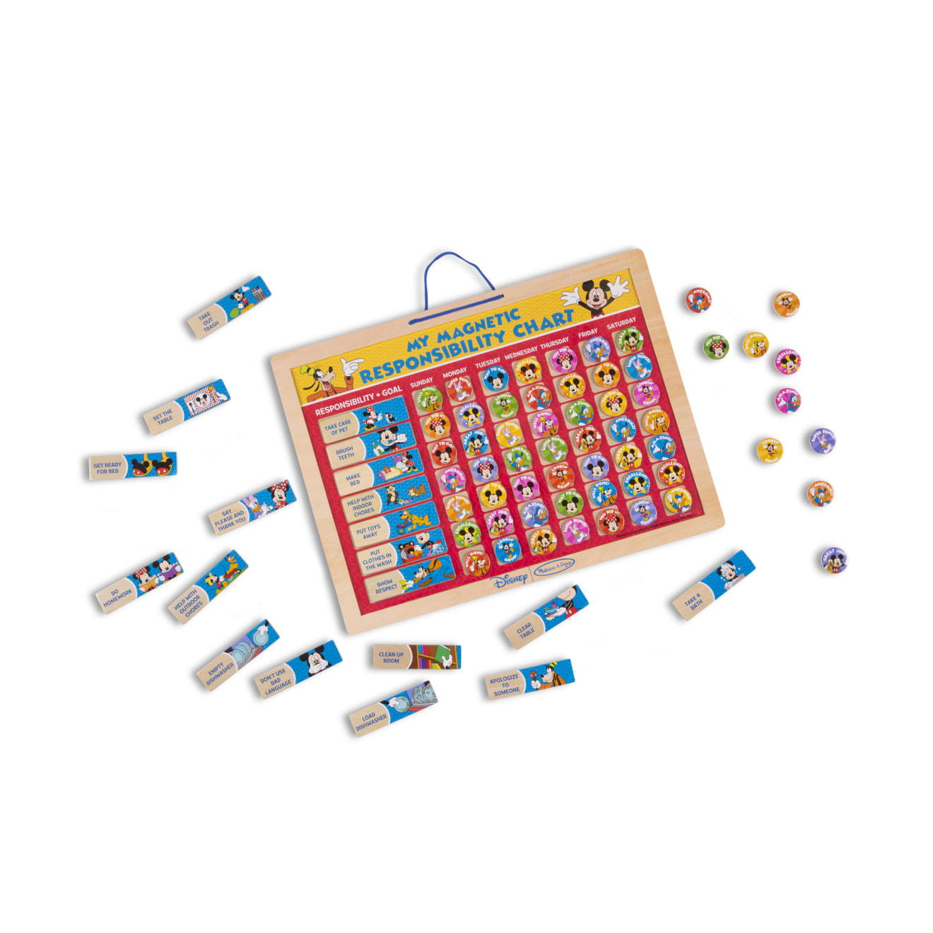 Disney Mickey Mouse Magnetic Responsibility Chart for Kids - Daily Chore & Reward Tracker for Home, School & Behavior Management