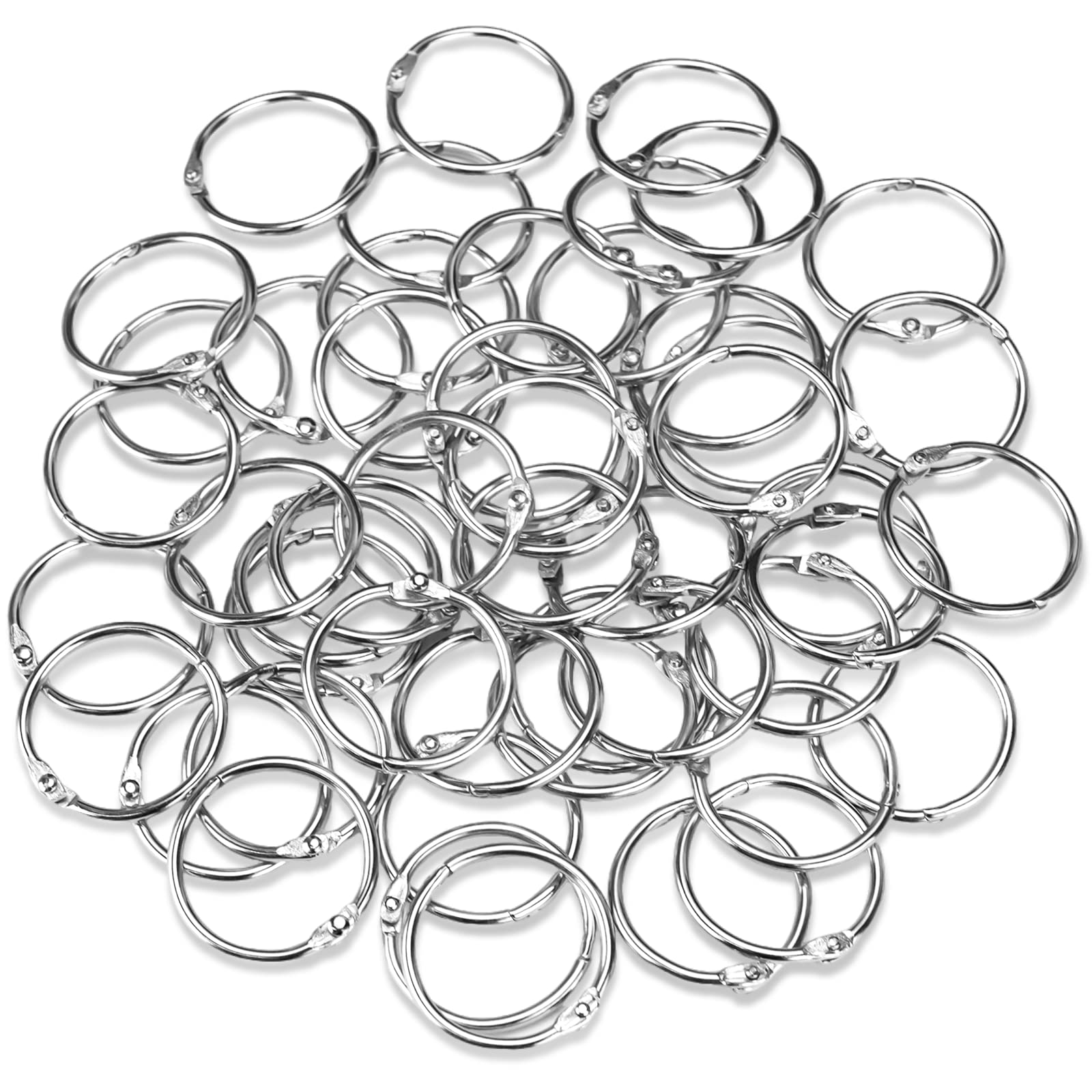 OWLKELA 1 Inch Binder Rings (50 Pack) - Nickel Plated Steel Loose Leaf Book Rings for Flashcards, Index Cards, Key Chains | Perfect for Office Organization, School Supplies, DIY Projects & Crafting