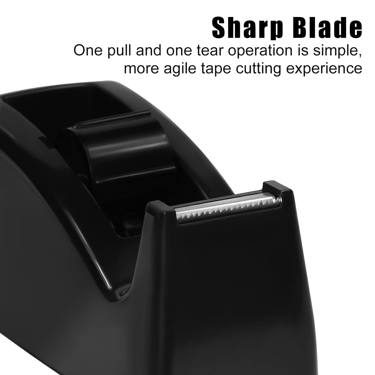 JIKIOU 3-Pack Black Desktop Tape Dispenser with Non-Skid Base & Weighted Design - Office, Home, School Supplies for Wrapping Gifts, Sealing Boxes, Crafting Projects (Tape Not Included)