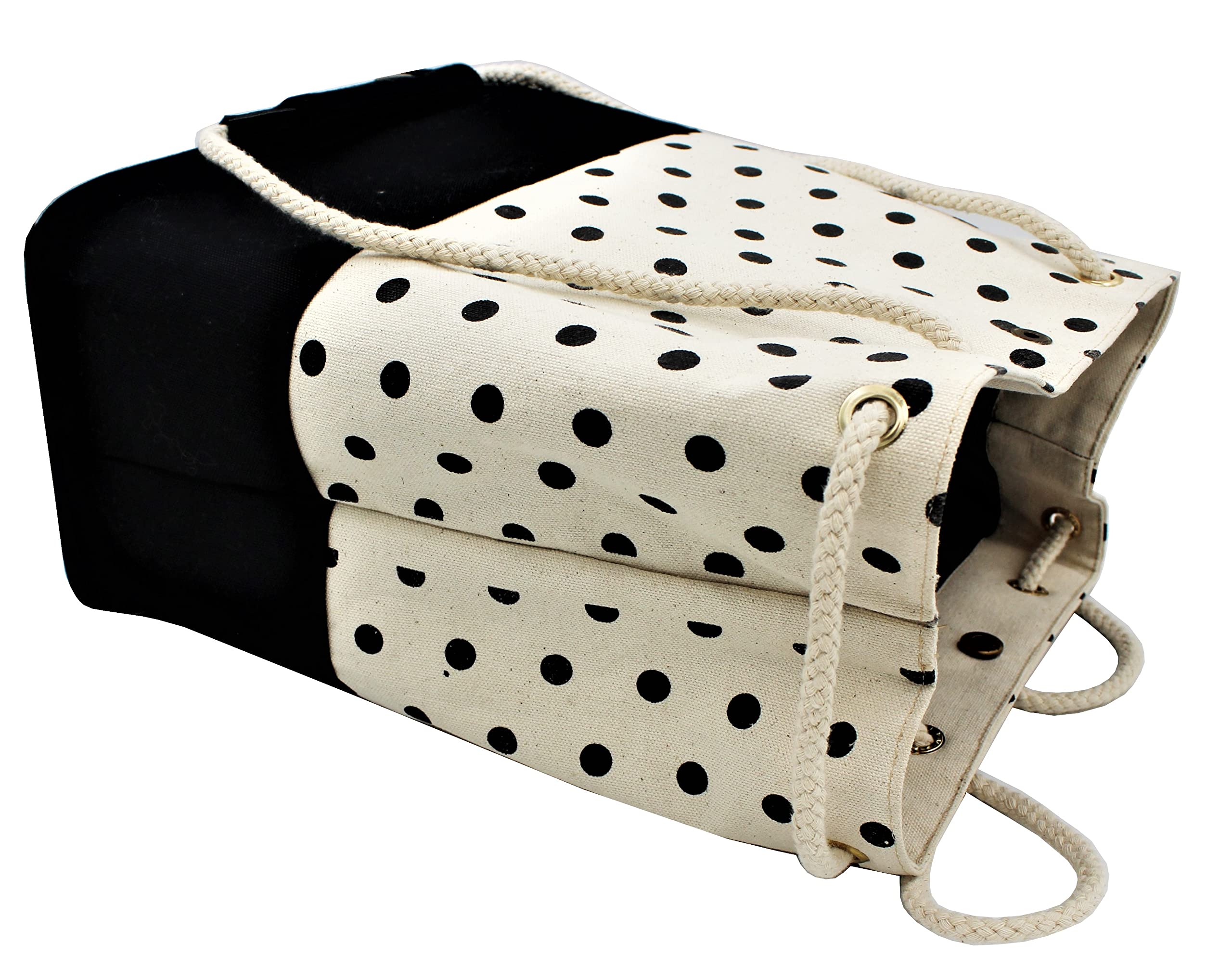 ASTIR COLLEEN Stylish Convertible Sling Backpack for Women - Polka Dot Pattern, Cream Color - Perfect for Travel, Work, School & Everyday Use