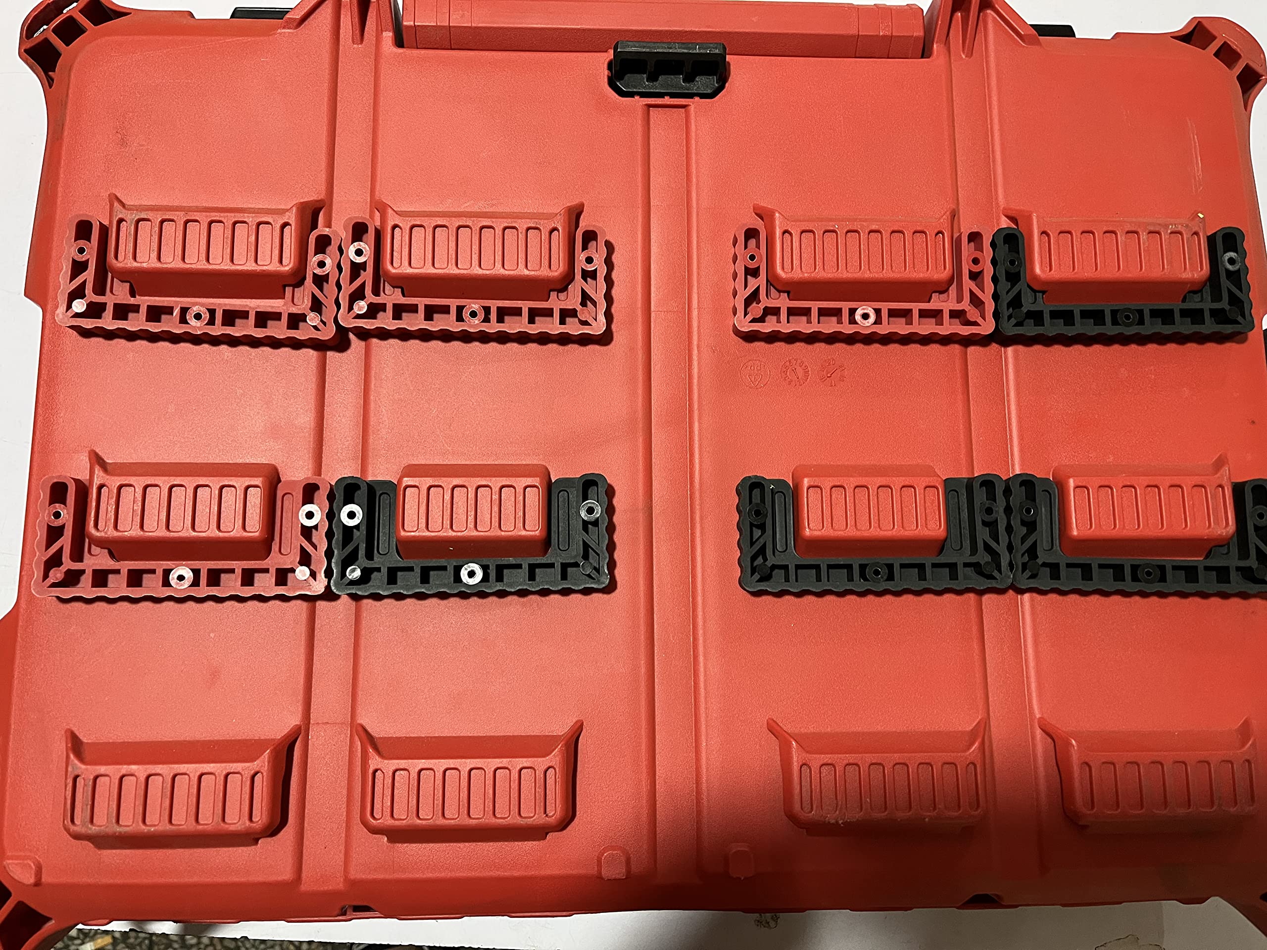 16PCS Milwaukee Packout Cleats & Feet - Compatible with Milwaukee Packout System, Tool Box Storage Mounting Accessories (Red) - Perfect for Workshop, Garage, Truck Organization and Mobile Tool Storage