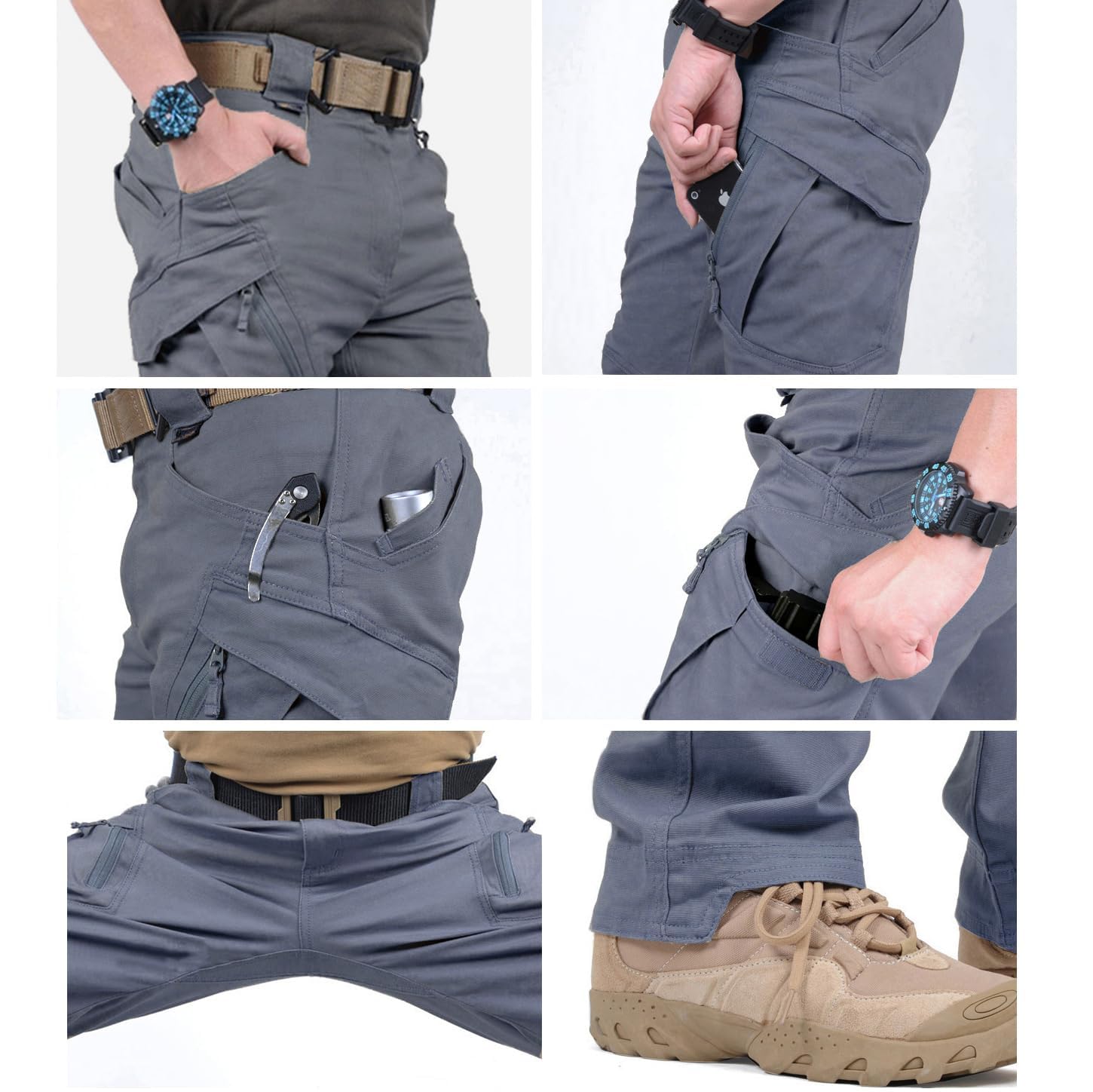 FEDTOSING Men's Tactical Pants - 9 Pocket Cotton Cargo Work Pants, Military Stretch Hiking Combat Trousers with Rip-Stop Technology | Perfect for Outdoor Adventures, Work & Tactical Use