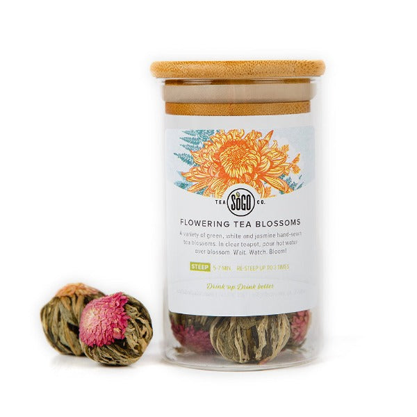 Premium Blooming Flower Tea - Hand-Tied Organic Green & White Tea Blossoms for Relaxation & Gifting | Perfect for Afternoon Tea, Spa Days & Special Occasions