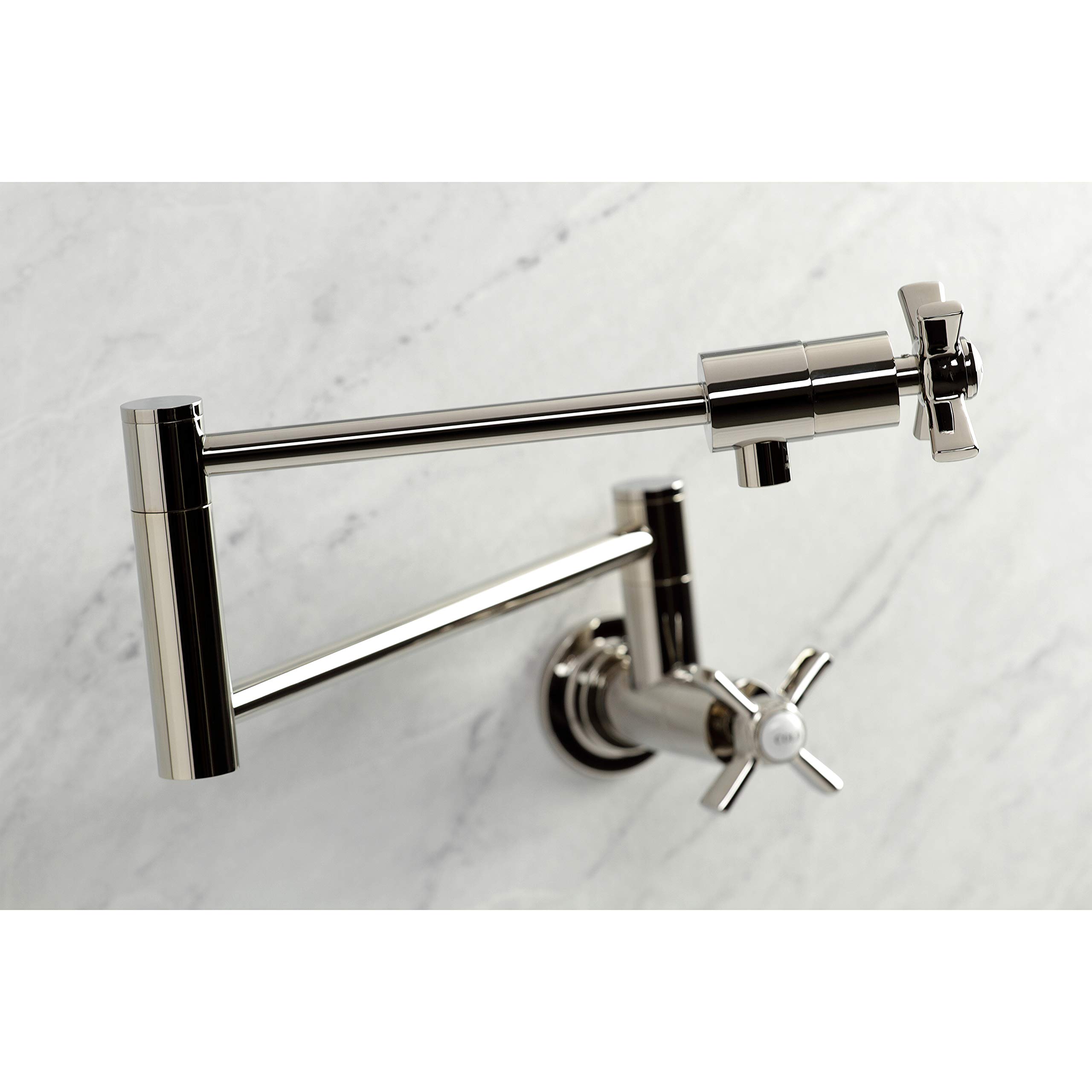 Kingston Brass KS4106ZX Millennium Wall Mount Pot Filler Faucet - Polished Nickel Finish - Ideal for Kitchen Sink, Stove & Cooking Area
