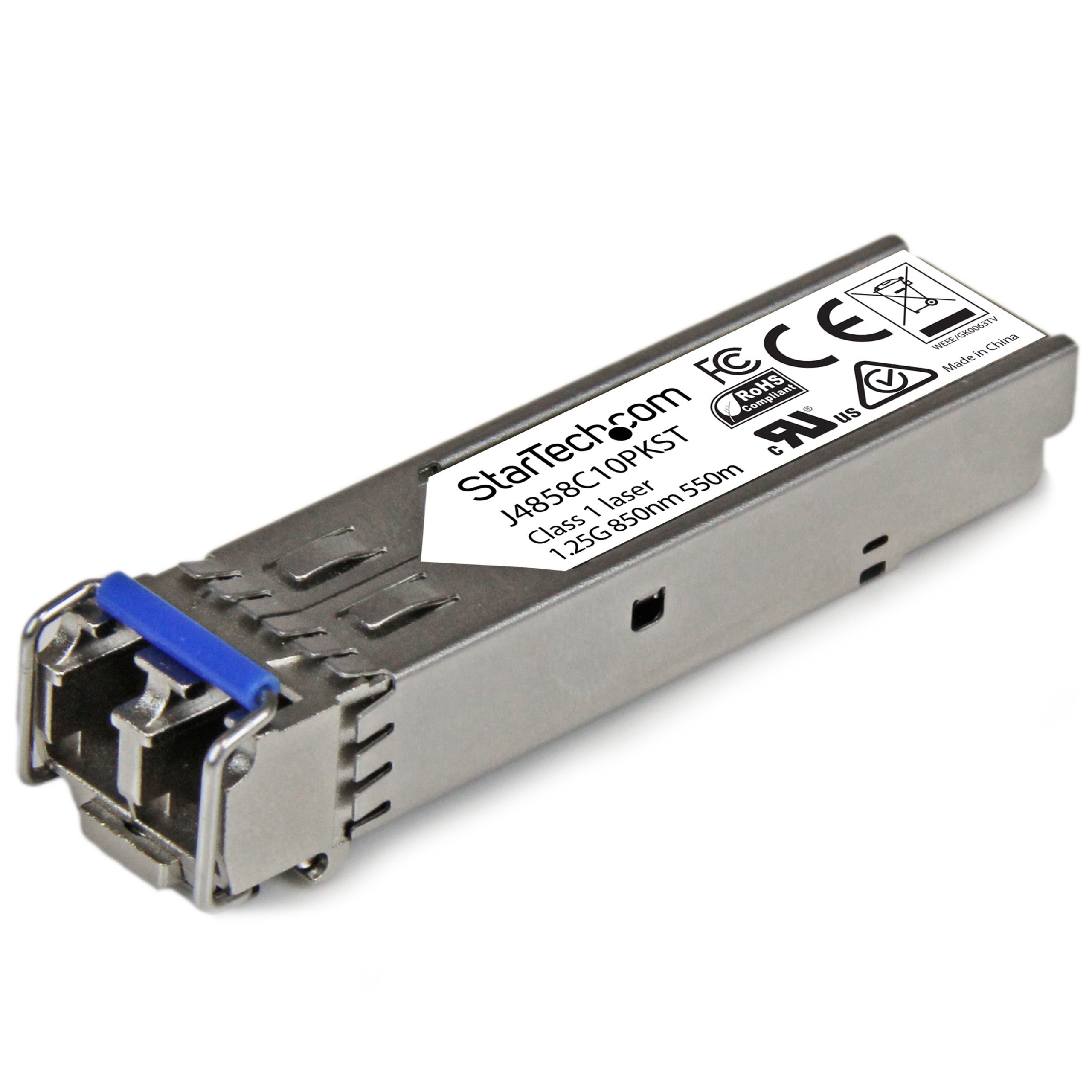 StarTech.com 10-Pack HPE J4859C Compatible SFP Module - 1000BASE-LX Gigabit Ethernet Fiber Optic Transceiver for Single Mode (SMF) & Multi Mode (MMF) - 1GE SFP-LC 10km 1310nm with DDM - Compatible with HPE 1400 & 1700 Series (J4859C10PKST) - Ideal for Data Centers, Enterprise Networks & Telecom Applications