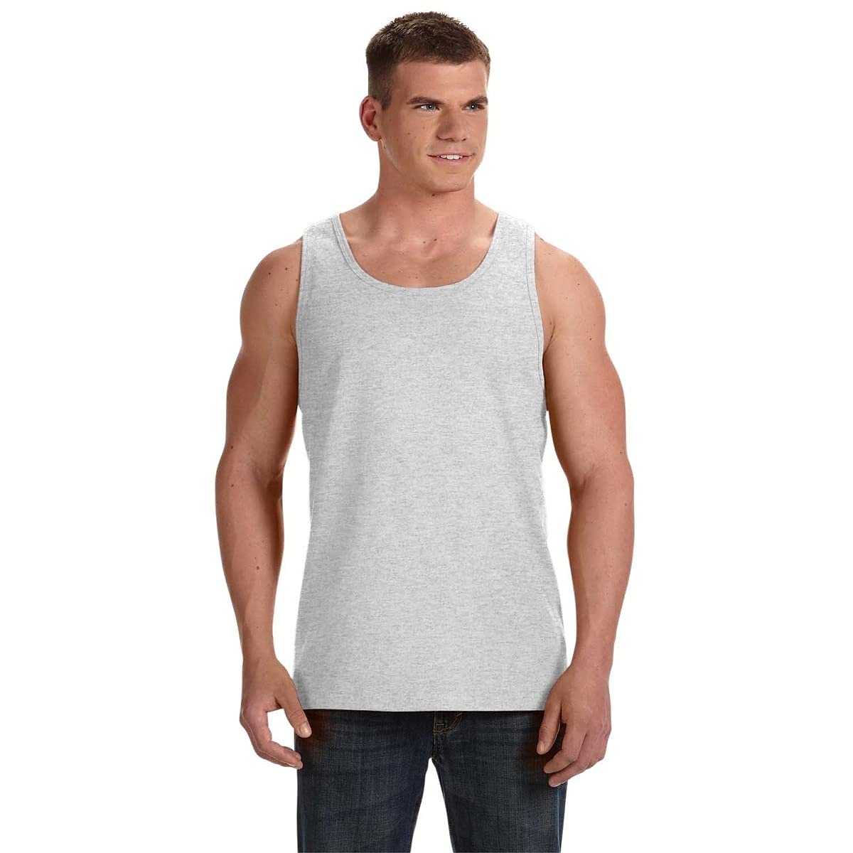 Fruit of the Loom Men's Heavyweight Cotton Sleeveless Undershirt - Safety Green XXL - Workout, Gym & Summer Casual Wear