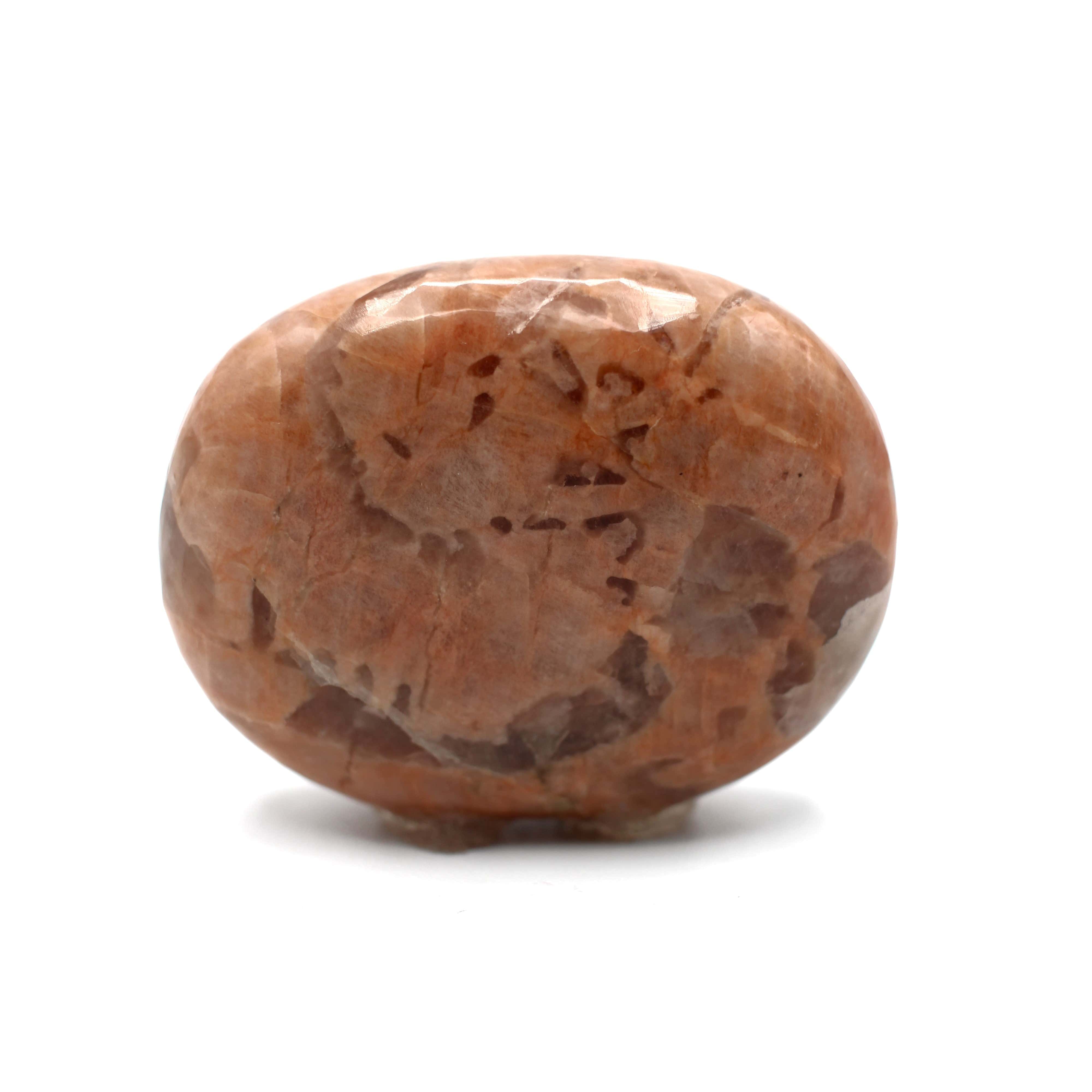 Natural Canadian Peach Moonstone Palm Stone - Healing Crystal for Stress Relief, Meditation & Energy Balance - Perfect for Yoga, Reiki & Spiritual Practices