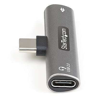 StarTech.com USB C Audio & Charge Adapter - 60W USB-C to 3.5mm Headphone Jack & Power Delivery Charger for iPhone 15, MacBook, iPad, Samsung Galaxy - Perfect for Work, Travel & Gaming