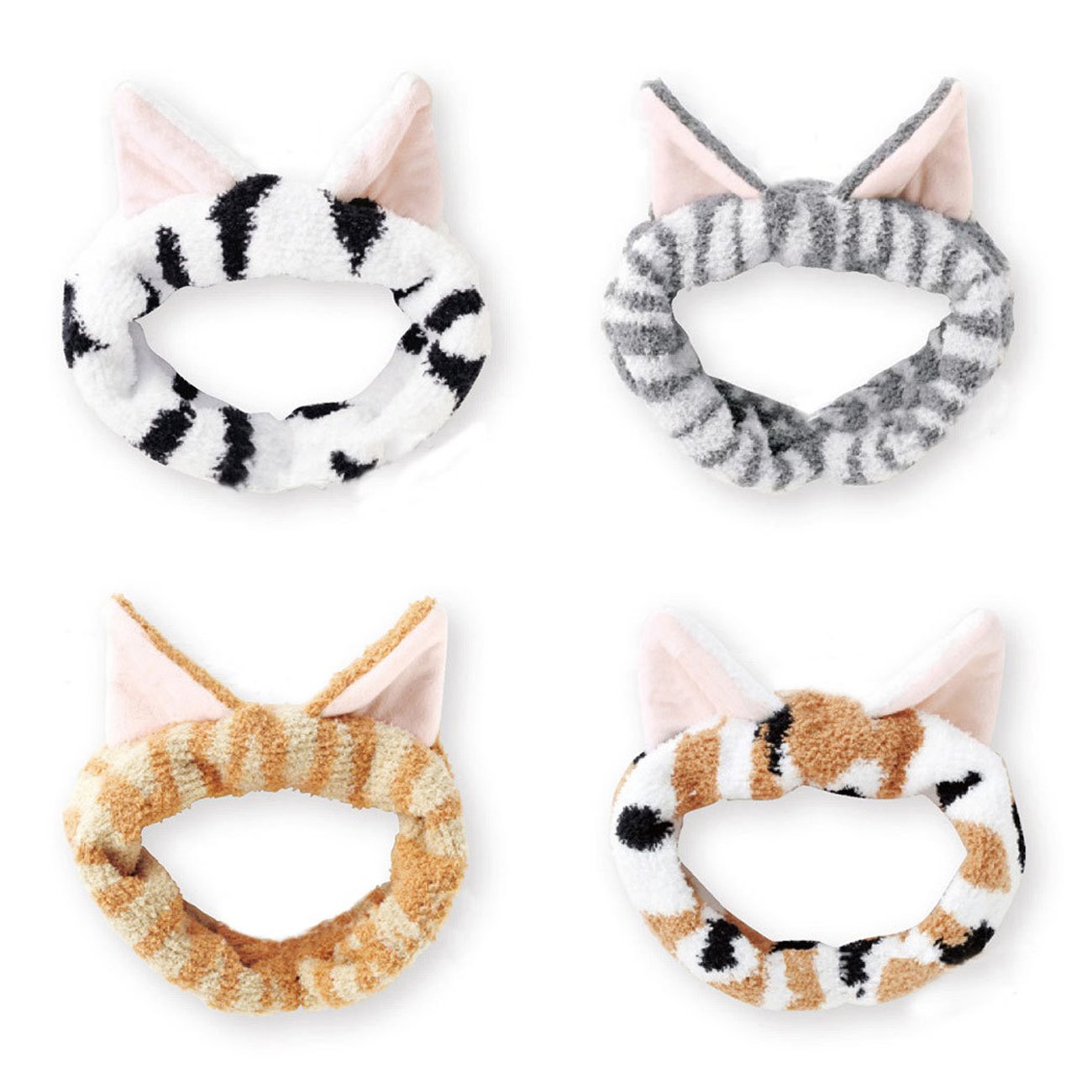 DRESHOW Spa Facial Headbands - Soft Terry Cloth Towel Headbands with Cute Cat Ears for Women | Perfect for Washing Face, Applying Makeup & Skincare Masks | Comfortable Hair Accessories for Spa, Beauty & Self-Care Routines