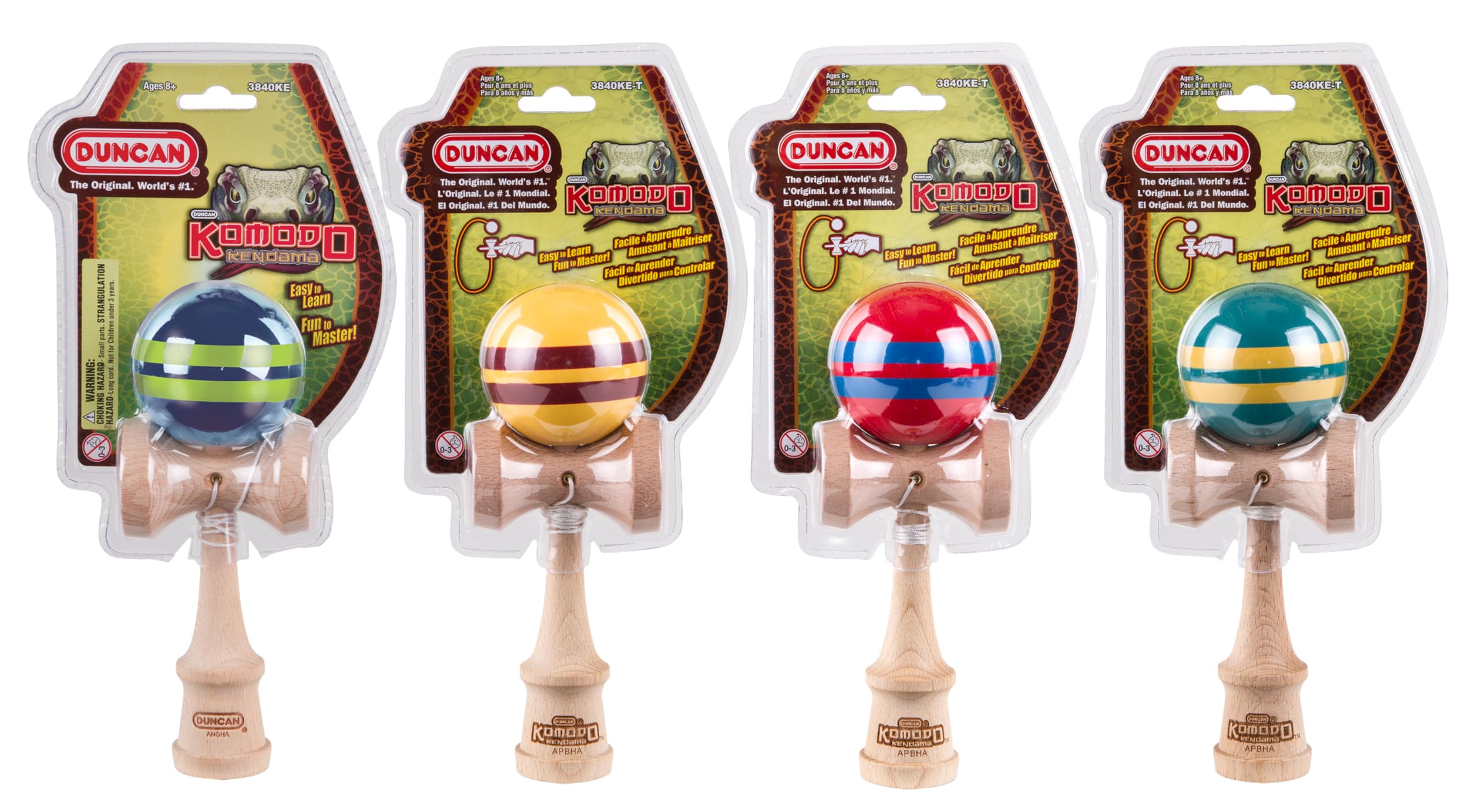Duncan Toys Komodo Kendama - Traditional Wooden Skill Toy for Kids & Adults - Perfect for Stress Relief, Hand-Eye Coordination & Fun Indoor/Outdoor Play