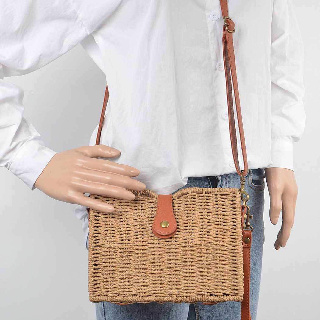 Stylish Khaki Basket Clutch - Fashionable Woven Handbag for Women | Perfect for Evening Parties, Weddings & Date Nights