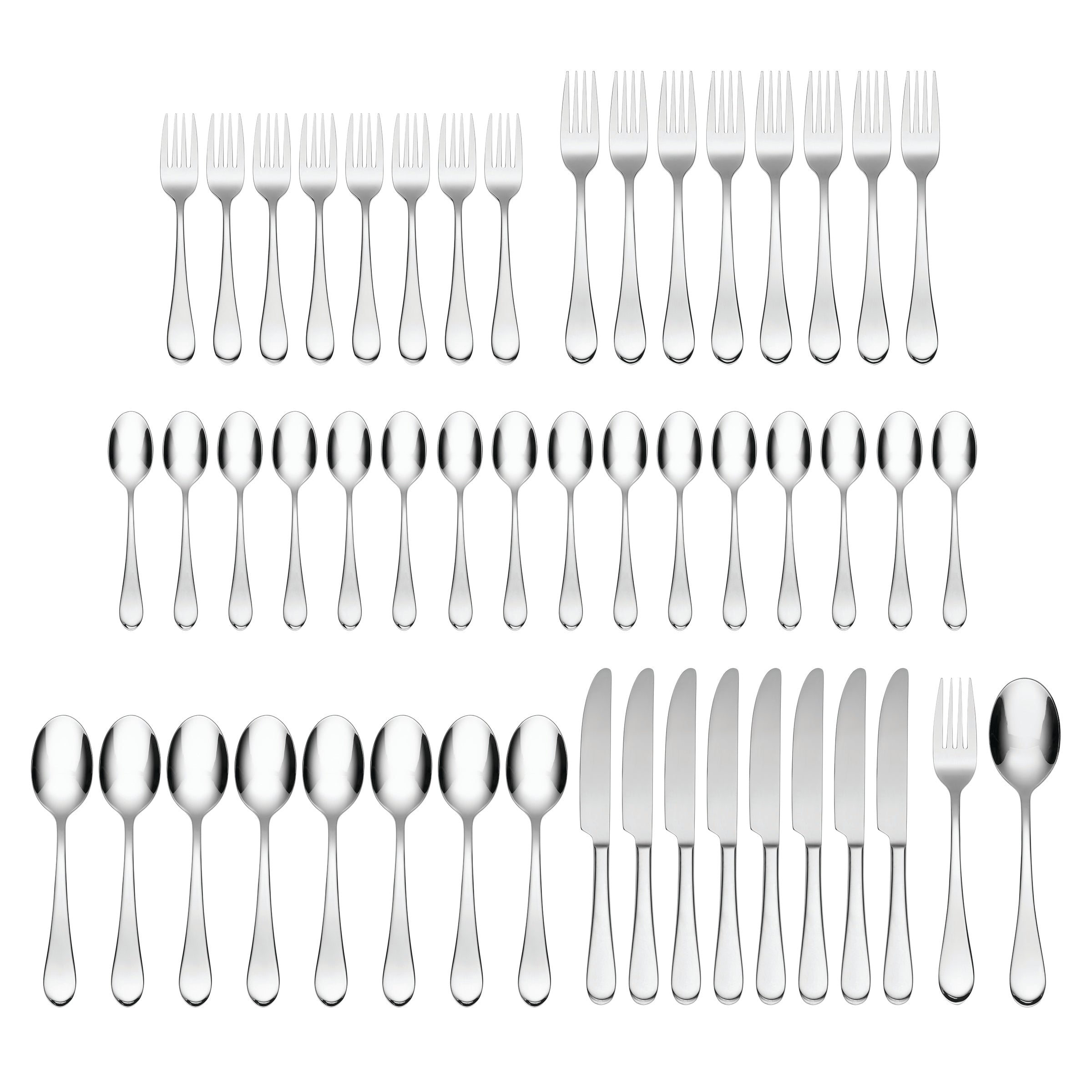 Premium Icarus 50-Piece Stainless Steel Flatware Set - Service for 12 - Elegant Silverware for Dining, Parties & Entertaining