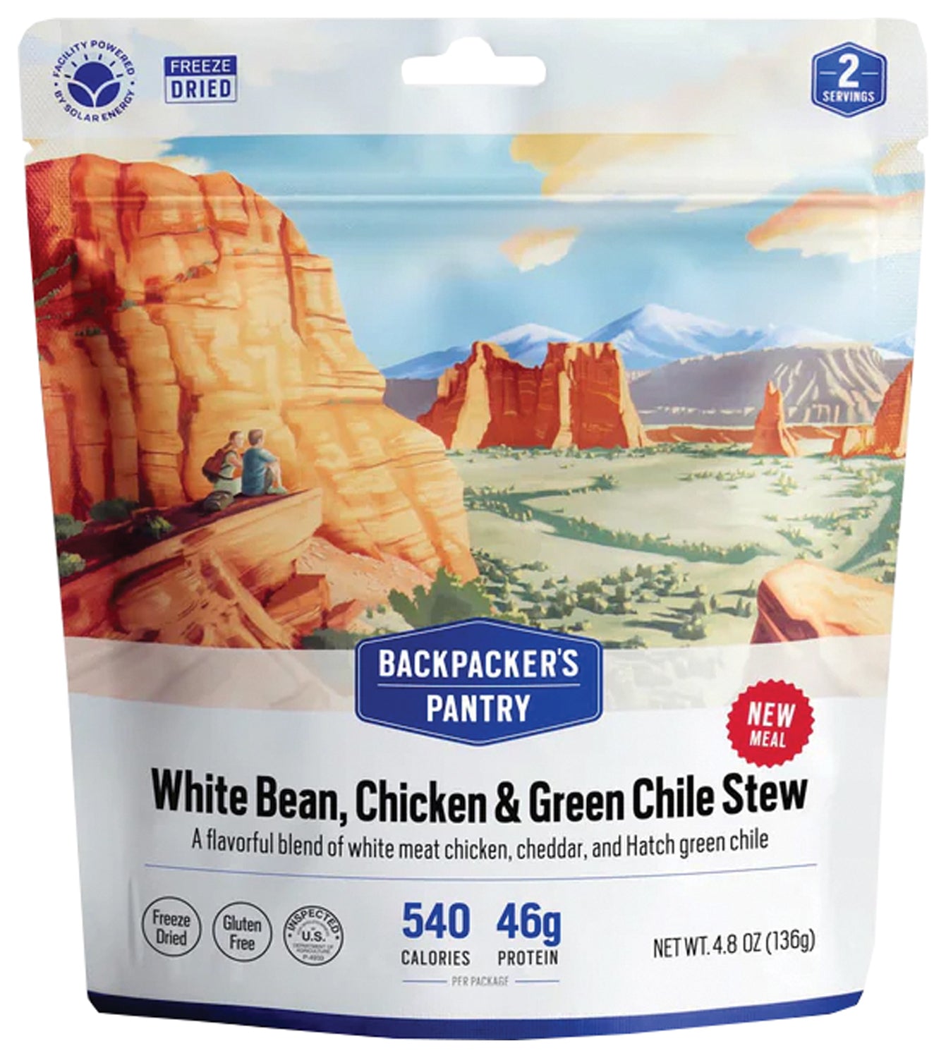 Backpacker's Pantry White Bean Chicken & Green Chile - High Protein Freeze Dried Camping Meal for Hiking, Backpacking & Emergency Preparedness | Lightweight & Easy to Prepare
