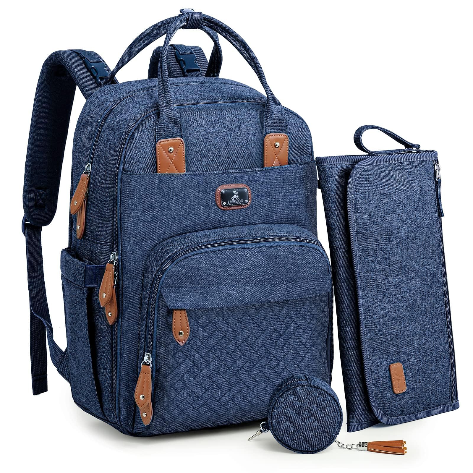 Diaper Backpack for Baby Boys & Girls - Large Unisex Diaper Bag with Portable Changing Pad, Pacifier Case & Stroller Straps - Waterproof Travel Backpack for Moms & Dads (Peacock Blue) - Perfect for Daycare, Travel, Shopping & Outdoor Activities