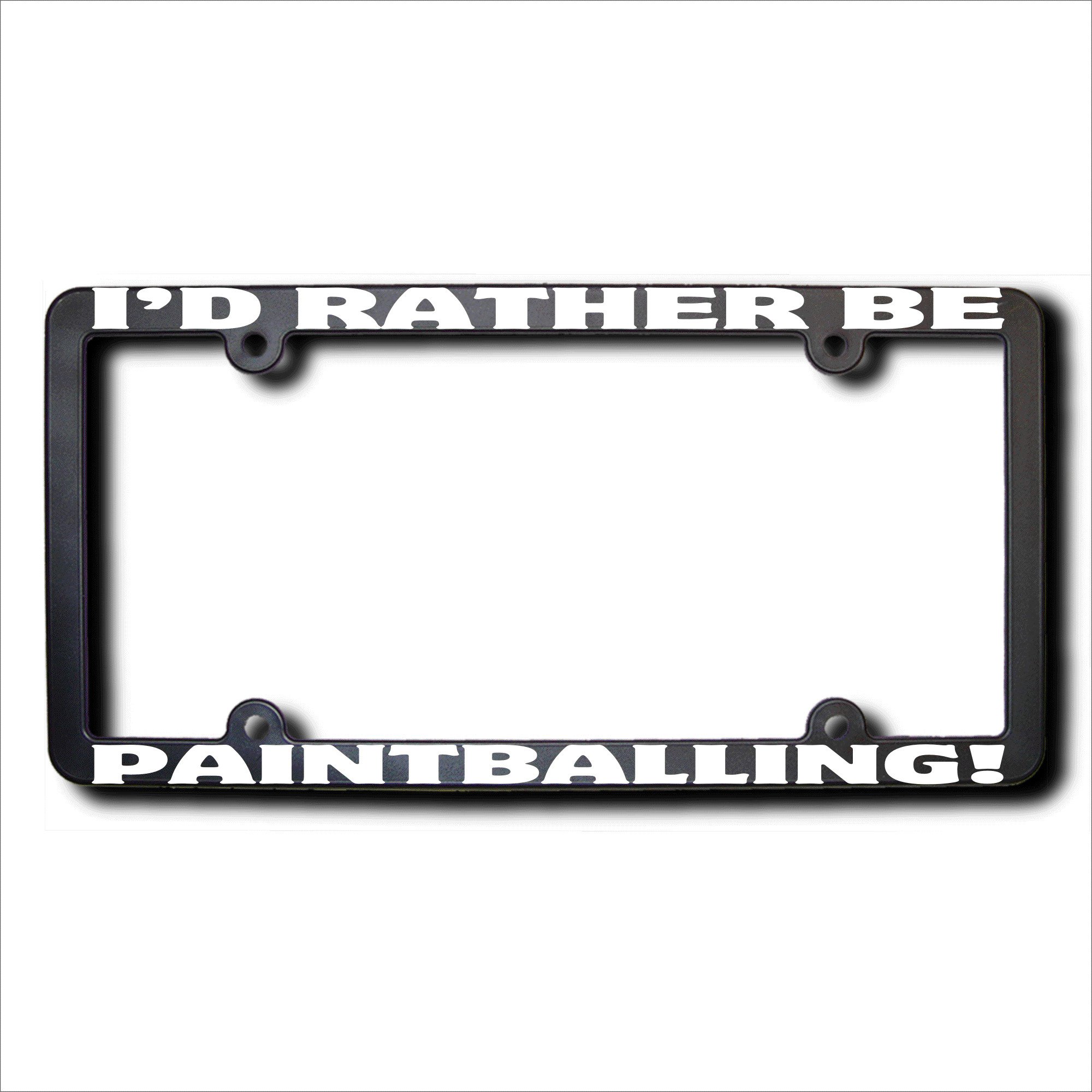 I'd Rather Be Paintballing License Plate Frame - Funny Novelty Car Accessory for Paintball Lovers - Perfect for Trucks, Cars & SUVs